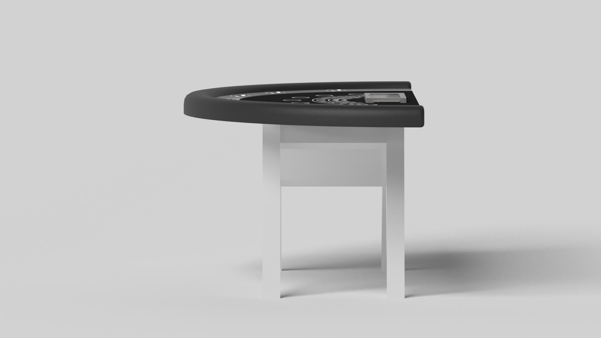 Moderne Elevate Customs Mantis tables Black Jack /Solid Pantone White Color in 7'4