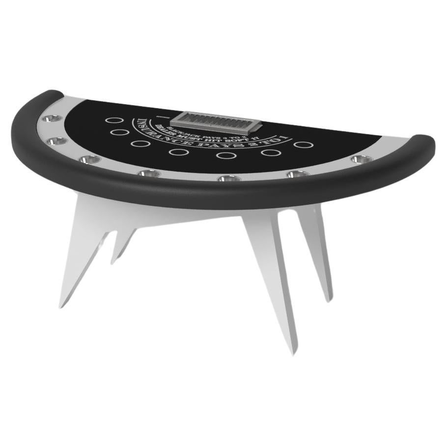 Elevate Customs Mantis Black Jack Tables /Solid Pantone White Color in 7'4" -USA For Sale