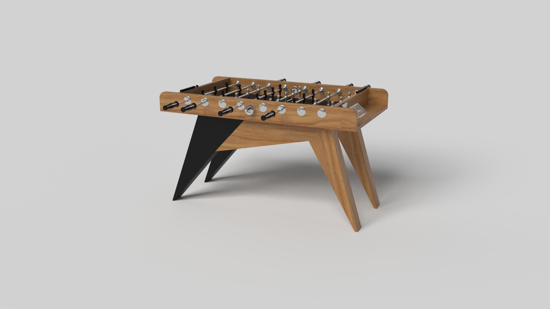 Simple yet sophisticated, the Mantis foosball table puts a fresh, modern spin on a classic four-legged design. Sharp angles and tapered legs provide sleek stability.

Size:

62”X31”X36”