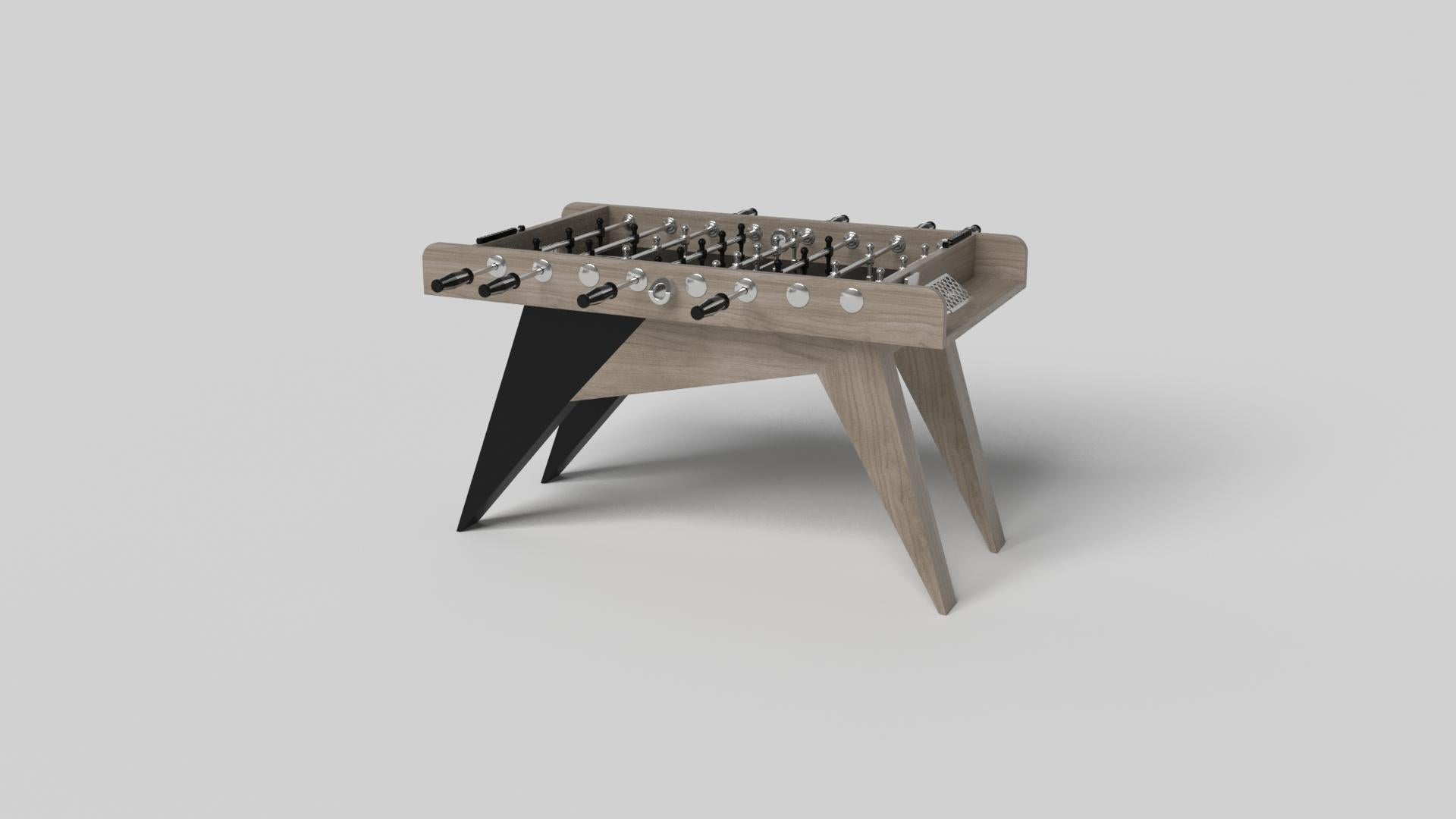 Simple yet sophisticated, the Mantis foosball table puts a fresh, modern spin on a classic four-legged design. Sharp angles and tapered legs provide sleek stability.

Size:

62”X31”X36”