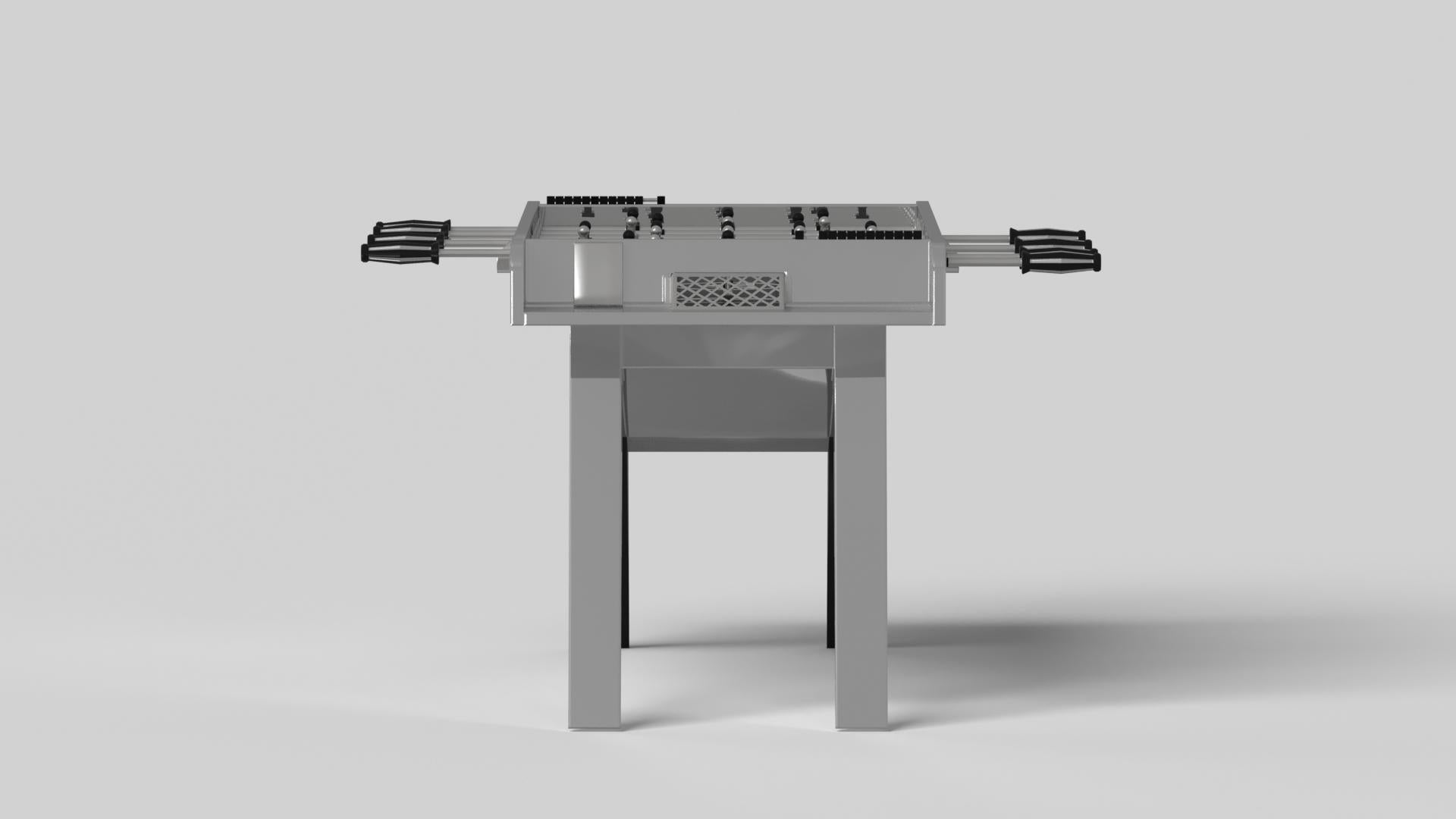 Modern Elevate Customs Mantis Foosball Tables / Stainless Steel Metal in 5'-Made in USA For Sale