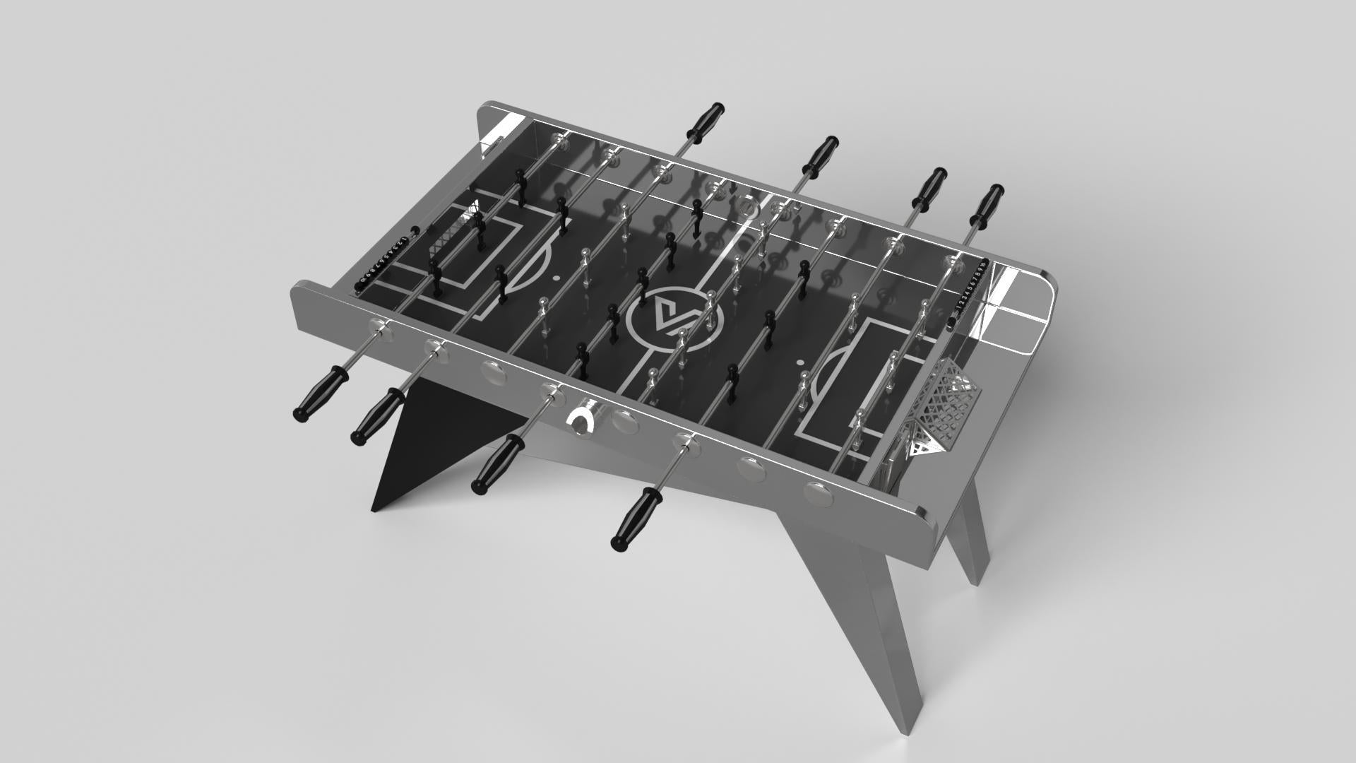American Elevate Customs Mantis Foosball Tables / Stainless Steel Metal in 5'-Made in USA For Sale