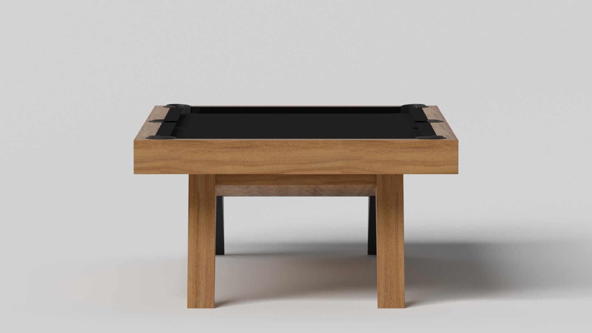 Modern Elevate Customs Mantis Pool Table / Solid Teak Wood in 7'/8' - Made in USA For Sale