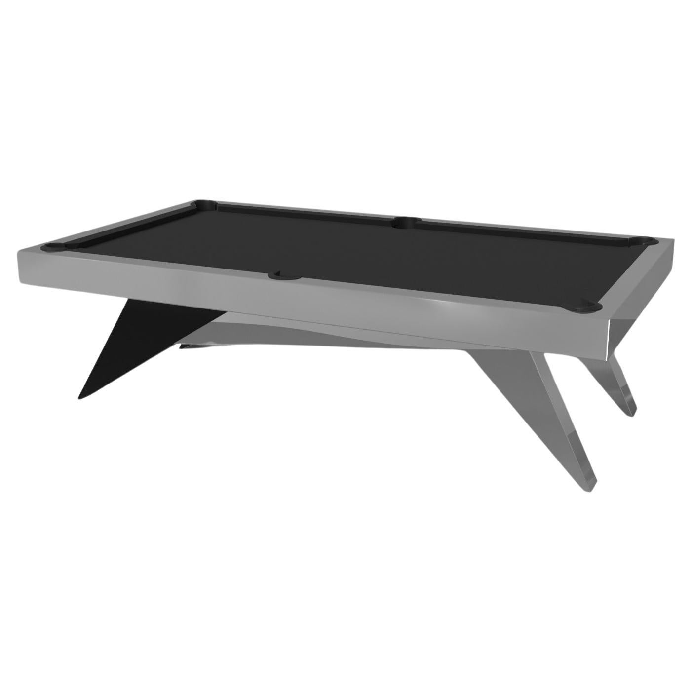 Elevate Customs Mantis Pool Table / Stainless Steel Metal in 8.5' - Made in USA For Sale