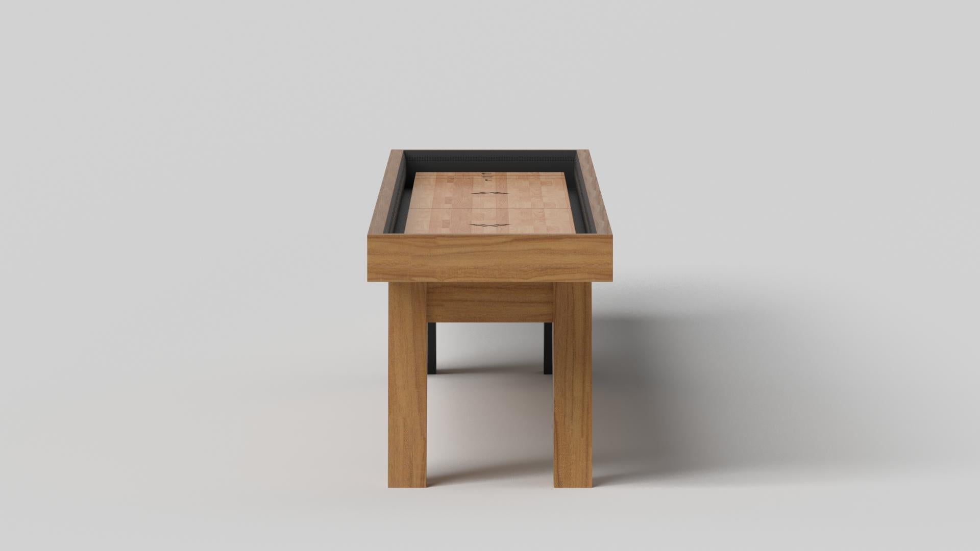 Modern Elevate Customs Mantis Shuffleboard Tables / Solid Teak Wood in 12' - USA For Sale