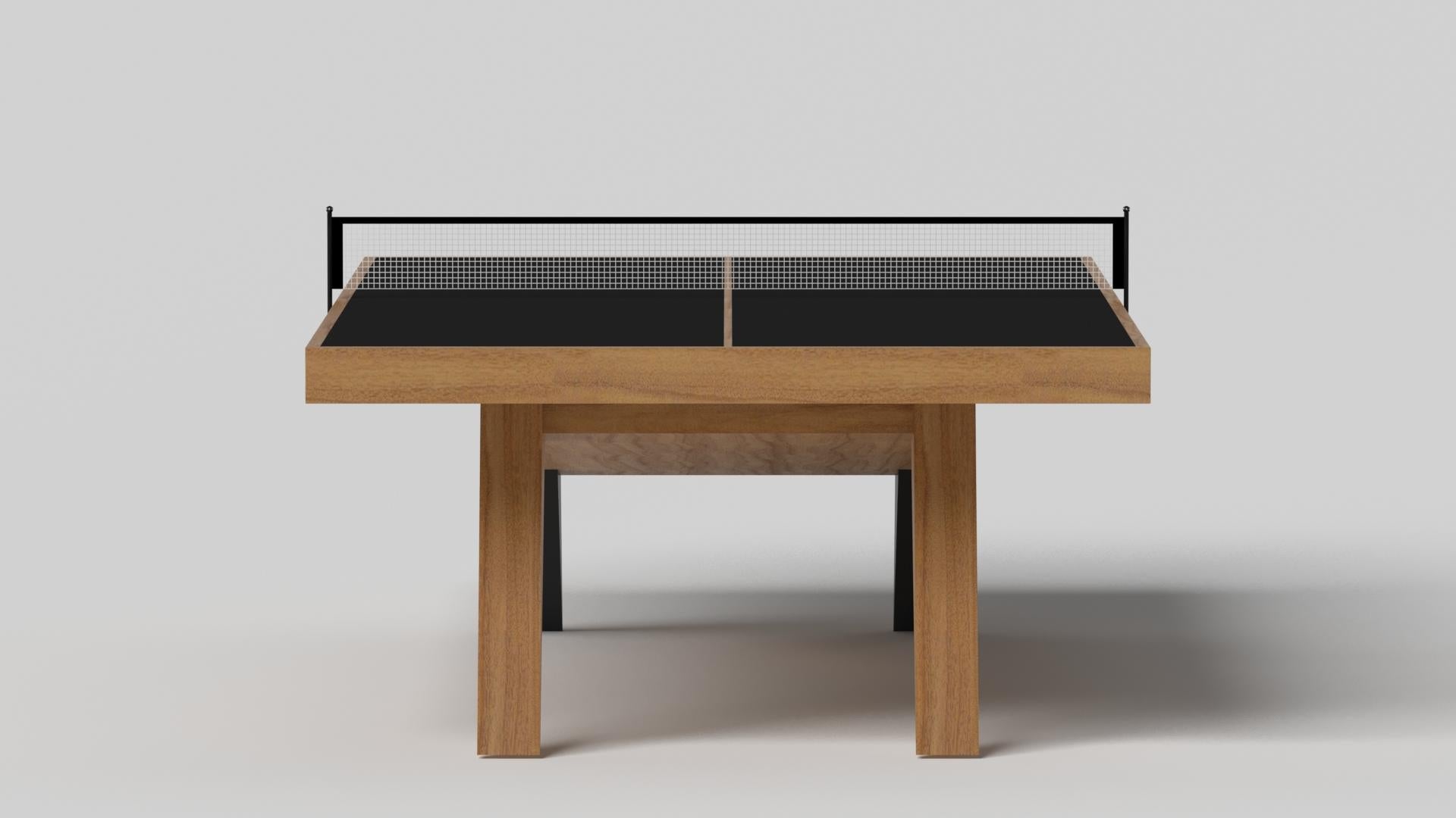 Modern Elevate Customs Mantis Tennis Table / Solid Teak Wood in 9' - Made in USA For Sale