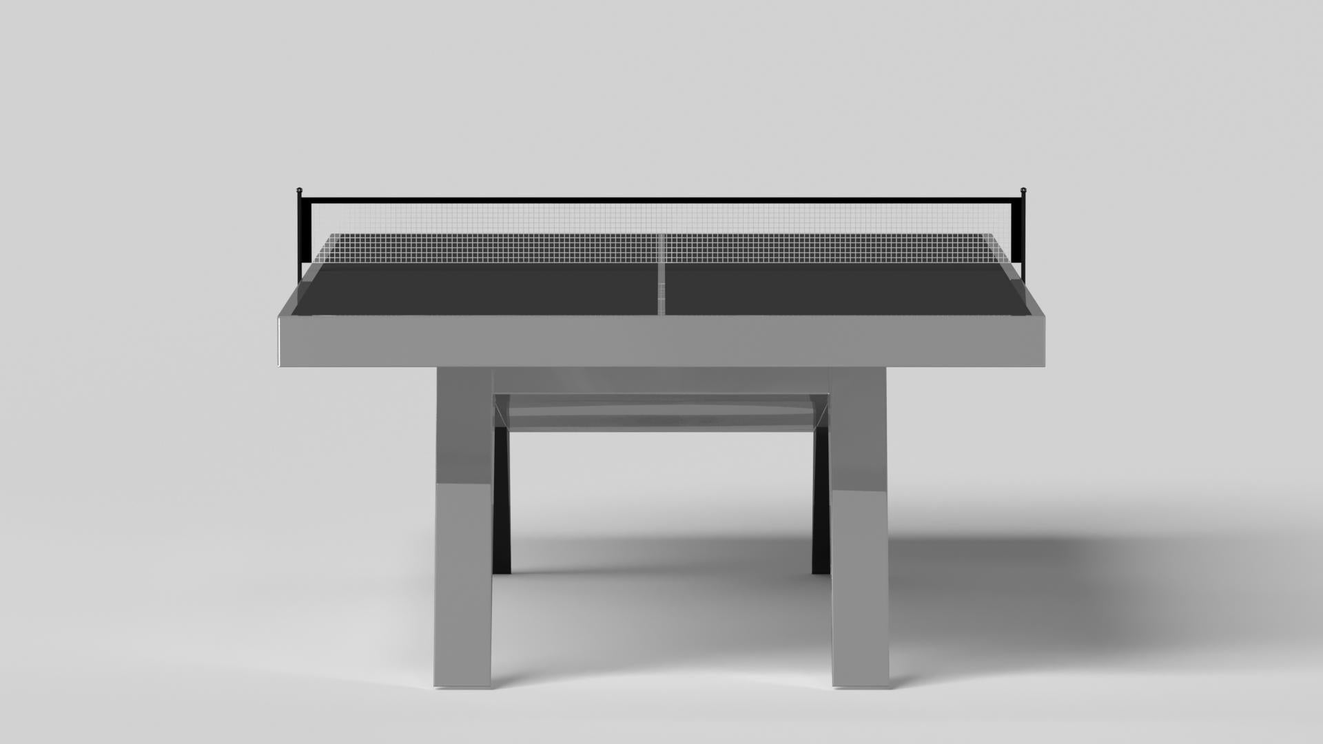Modern Elevate Customs Mantis Tennis Table / Stainless Steel Metal in 9' - Made in USA For Sale