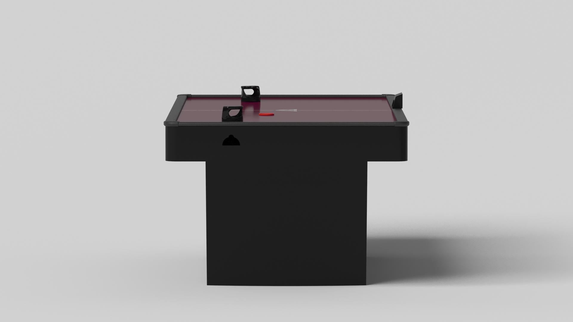 Modern Elevate Customs Maze Air Hockey Tables / Solid Pantone Black in 7' - Made in USA For Sale