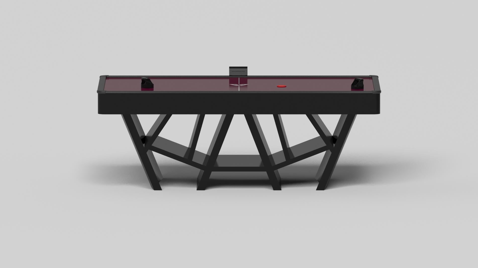 American Elevate Customs Maze Air Hockey Tables / Solid Pantone Black in 7' - Made in USA For Sale