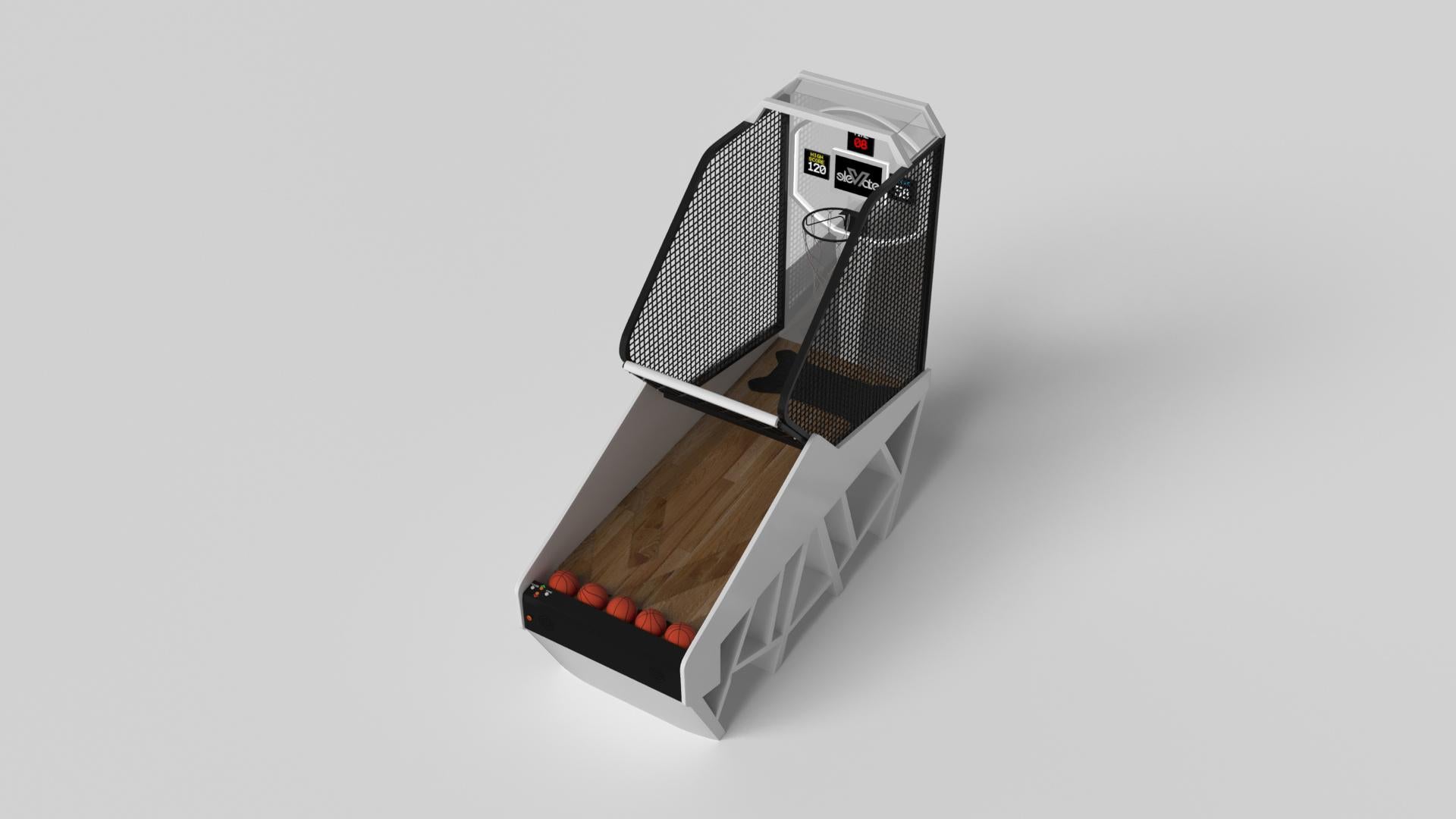 Américain Tables de basket-ball Elevate Customs Maze /Solid Pantone White in 8'3
