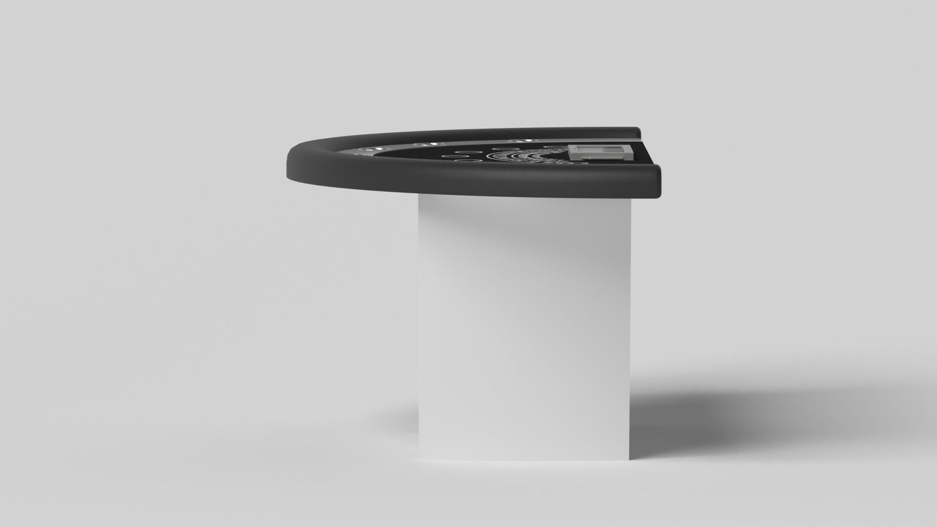Modern Elevate Customs Maze Black Jack Tables / Solid Pantone White Color in 7'4