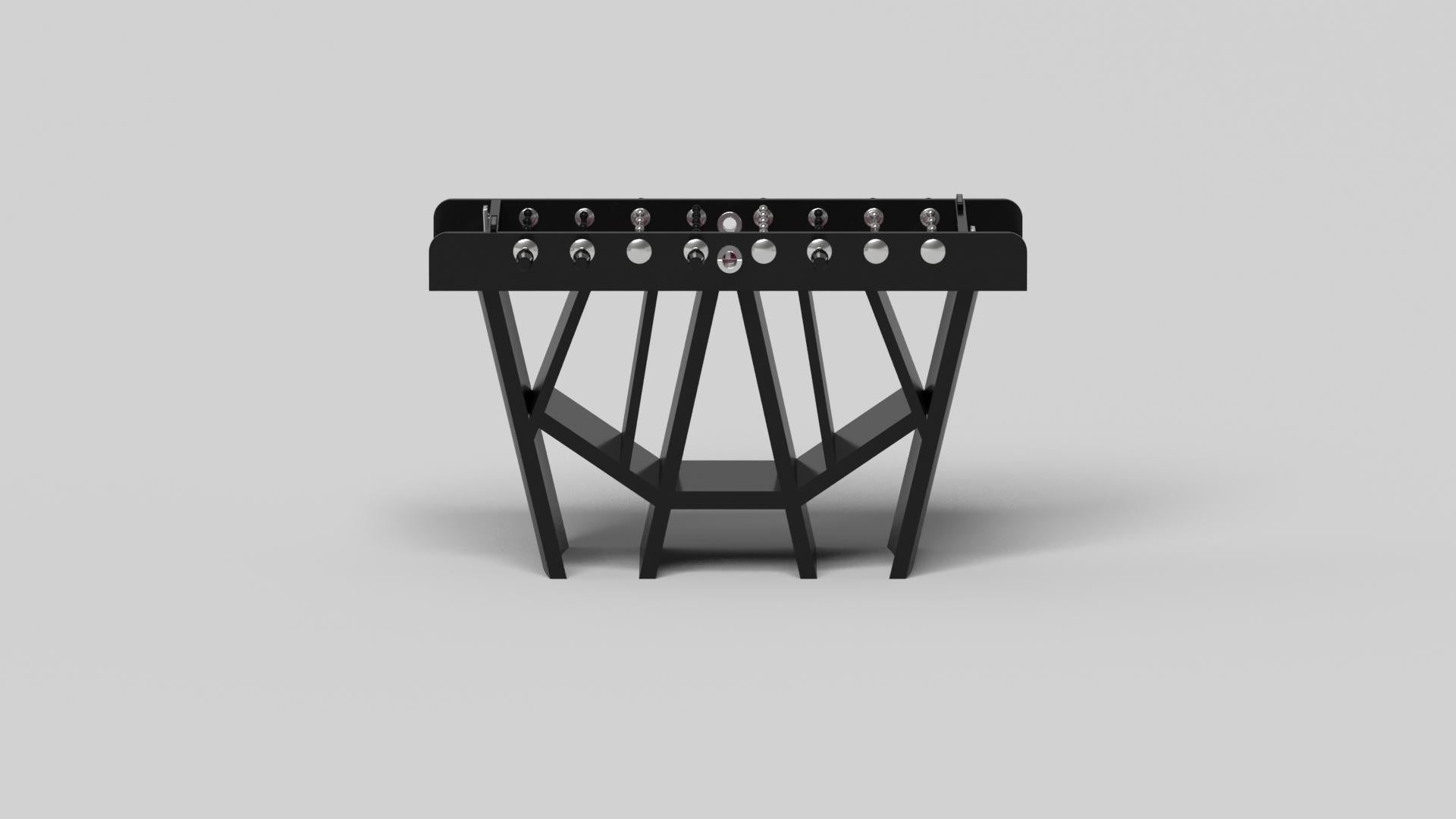 Hand-Crafted Elevate Customs Maze Foosball Tables/Solid Pantone Black Color in 5'-Made in USA For Sale