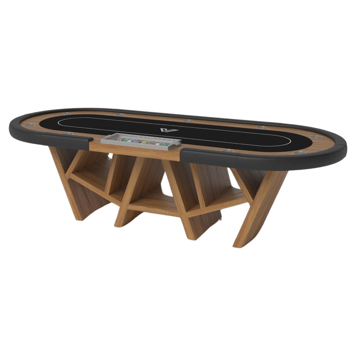Tavoli da poker Maze di Elevate Customs / Legno massiccio di teak  in 8'8" - Made in USA