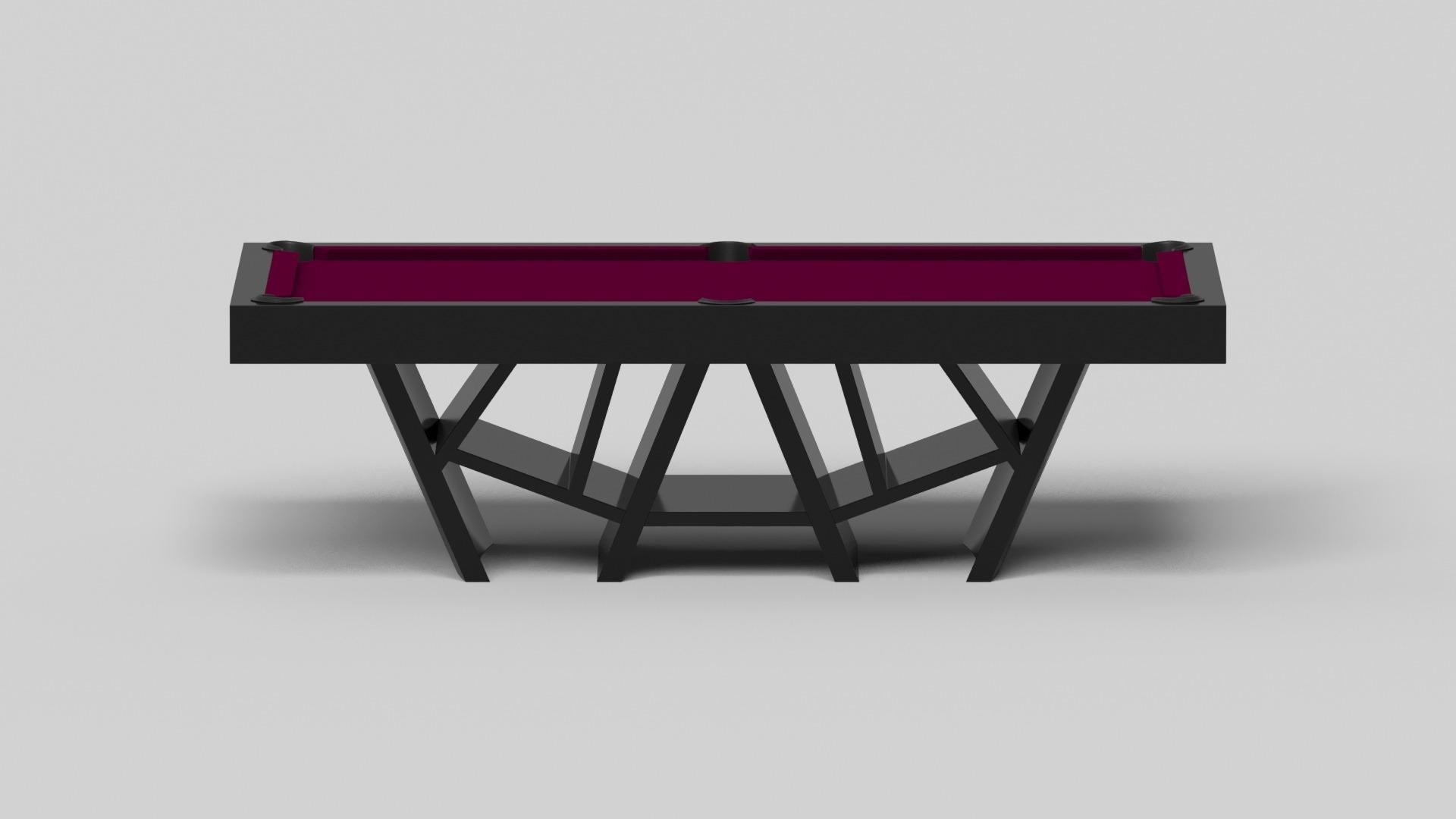 American Elevate Customs Maze Pool Table / Solid Pantone Black in 8.5' - Made in USA For Sale