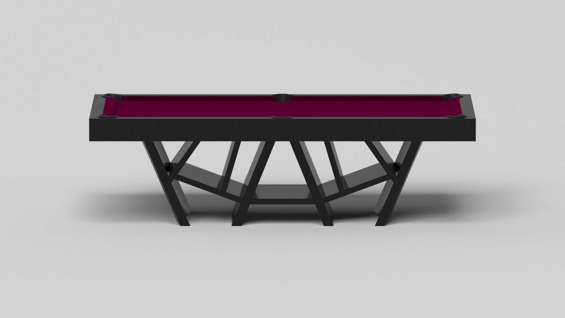 American Elevate Customs Maze Pool Table / Solid Pantone Black in 9' - Made in USA For Sale