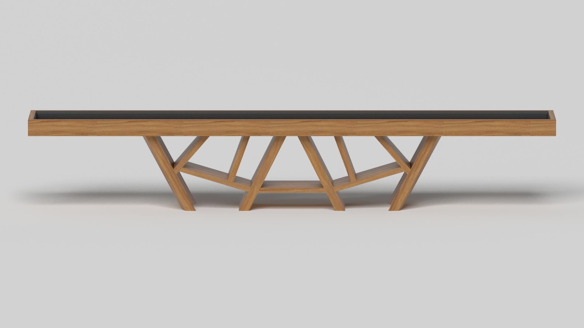 Americano Tavoli da shuffleboard Maze di Elevate Customs / in legno massiccio di teak da 14' - Made in USA in vendita