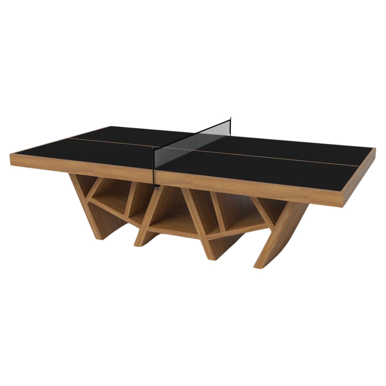 Elevate Customs Maze Tennis Table / Solid Teak Wood in 9' - Made in USA For Sale