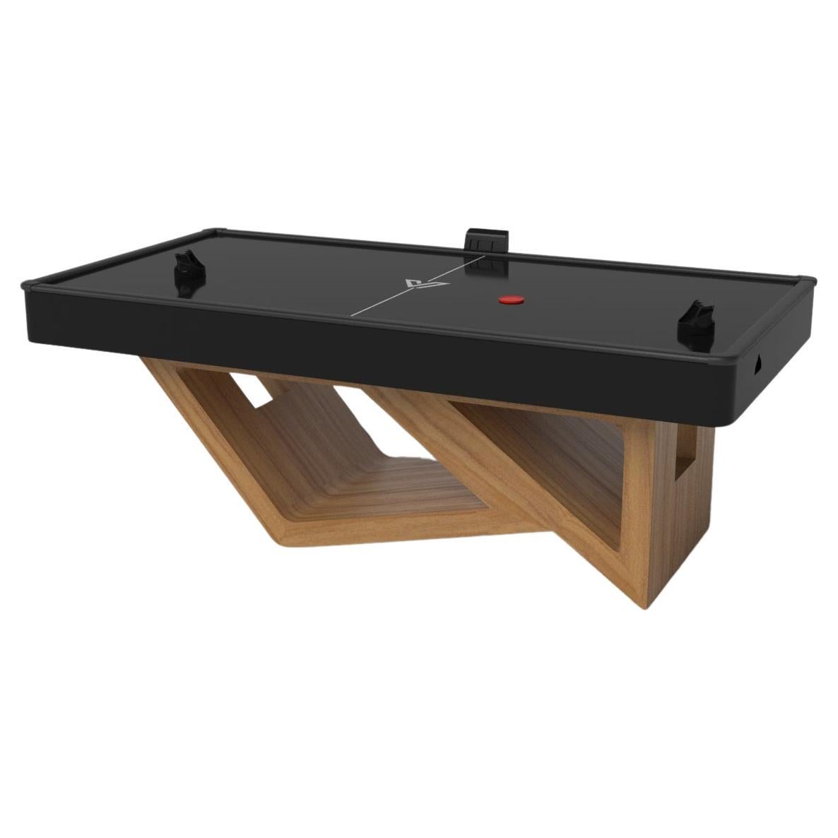 Elevate Customs Rumba Air Hockey Tables / Solid Teak wood in 7' - Made in USA For Sale