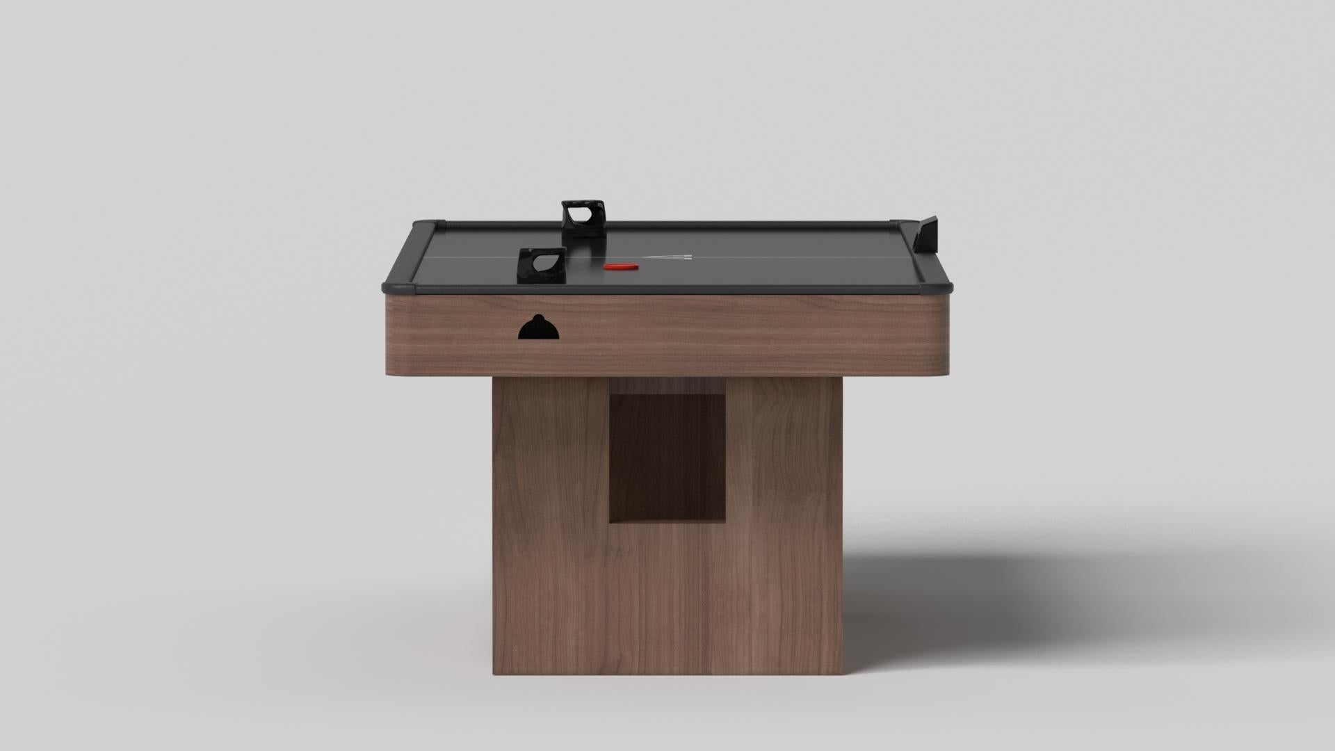 Modern Elevate Customs Rumba Air Hockey Tables / Solid Walnut Wood in 7' - Made in USA For Sale