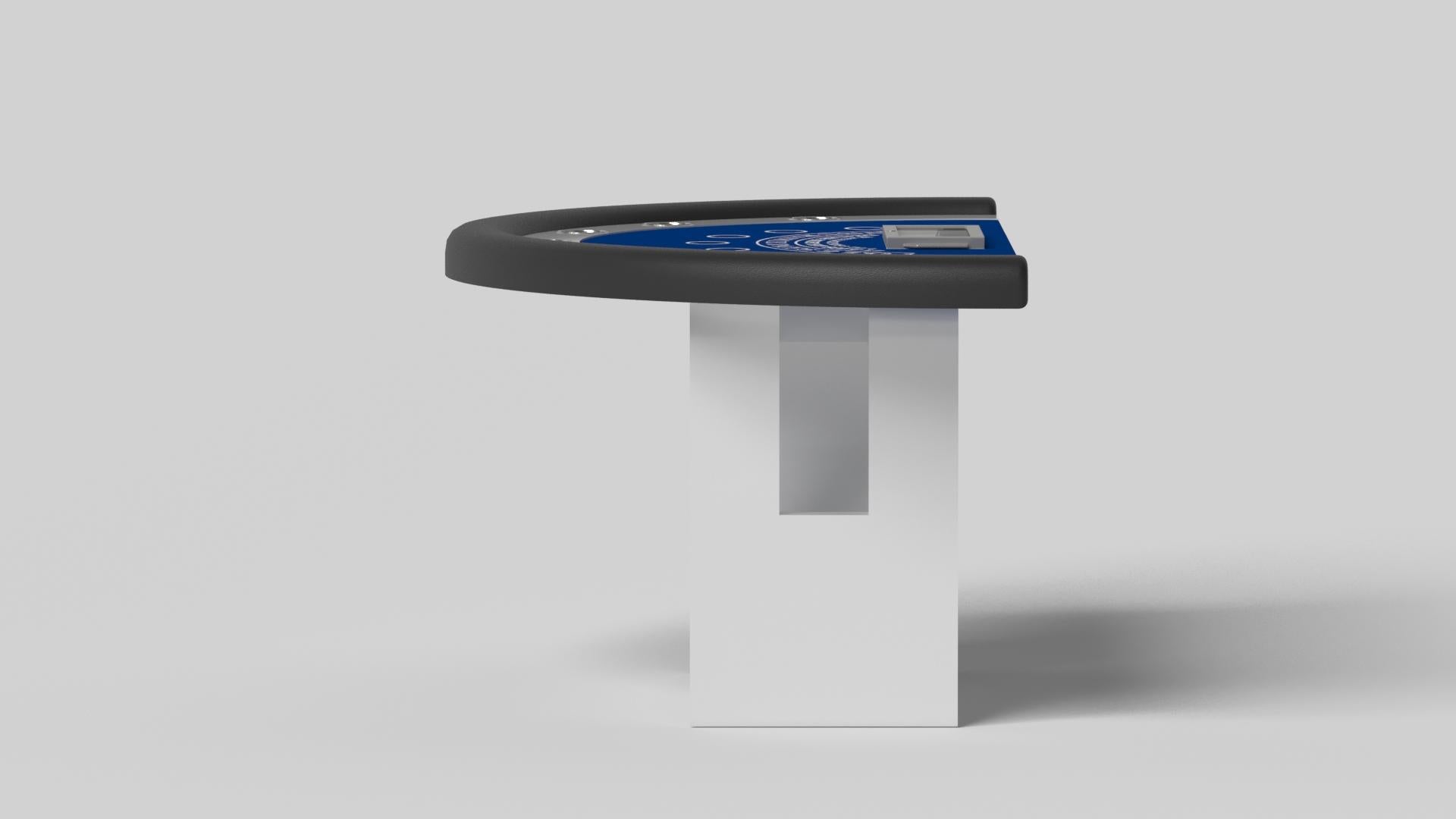 Moderne Elevate Customs Rumba Black Jack Tables /Solid Pantone White Color in 7'4