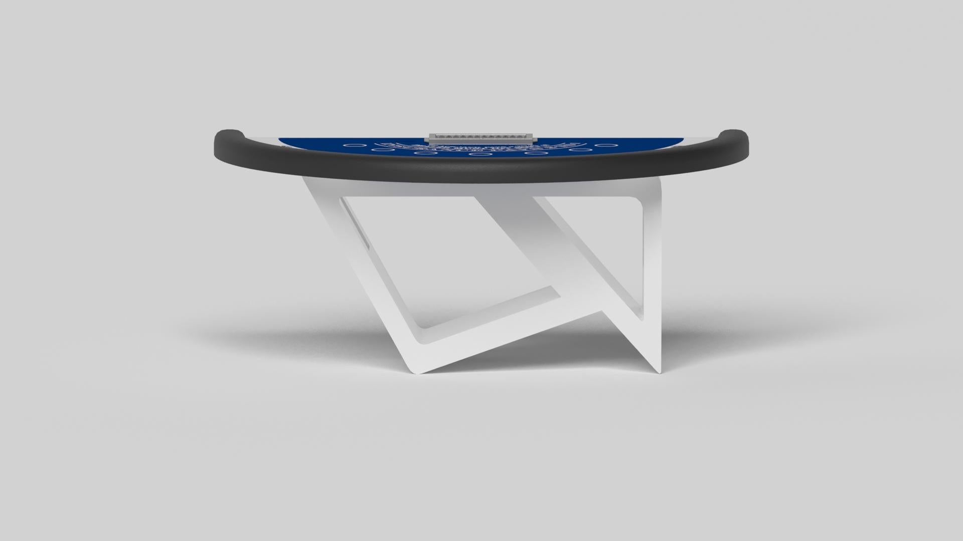 Américain Elevate Customs Rumba Black Jack Tables /Solid Pantone White Color in 7'4