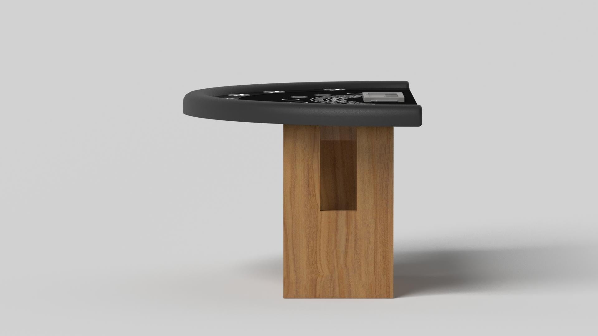 Modern Elevate Customs Rumba Black Jack Tables / Solid Teak Wood in 7'4