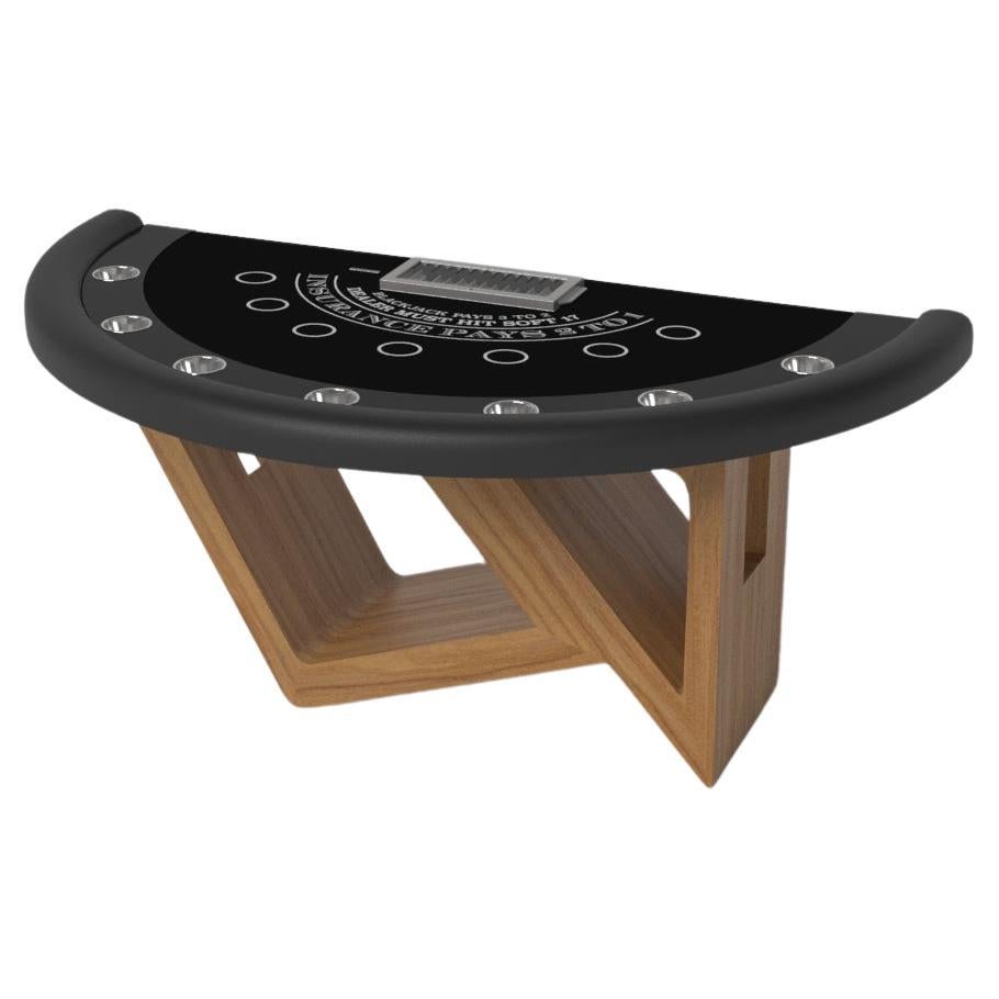 Elevate Customs Rumba Black Jack Tables / Solid Teak Wood in 7'4" - Made in USA For Sale