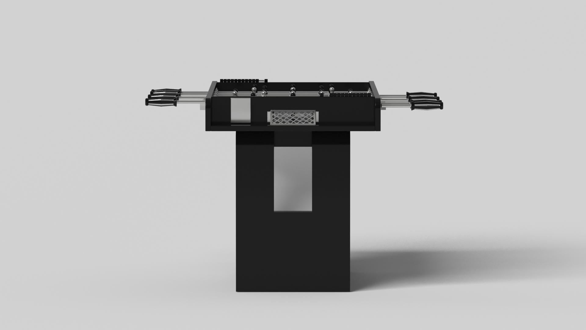 Modern Elevate Customs Rumba Foosball Table/Solid Pantone Black Color in 5'-Made in USA For Sale