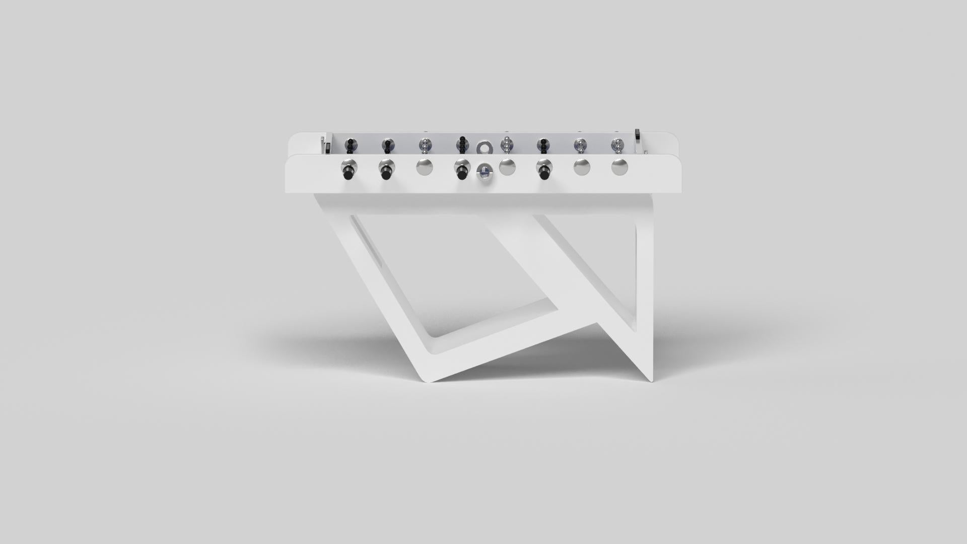 Hand-Crafted Elevate Customs Rumba Foosball Table/Solid Pantone White Color in 5'-Made in USA For Sale