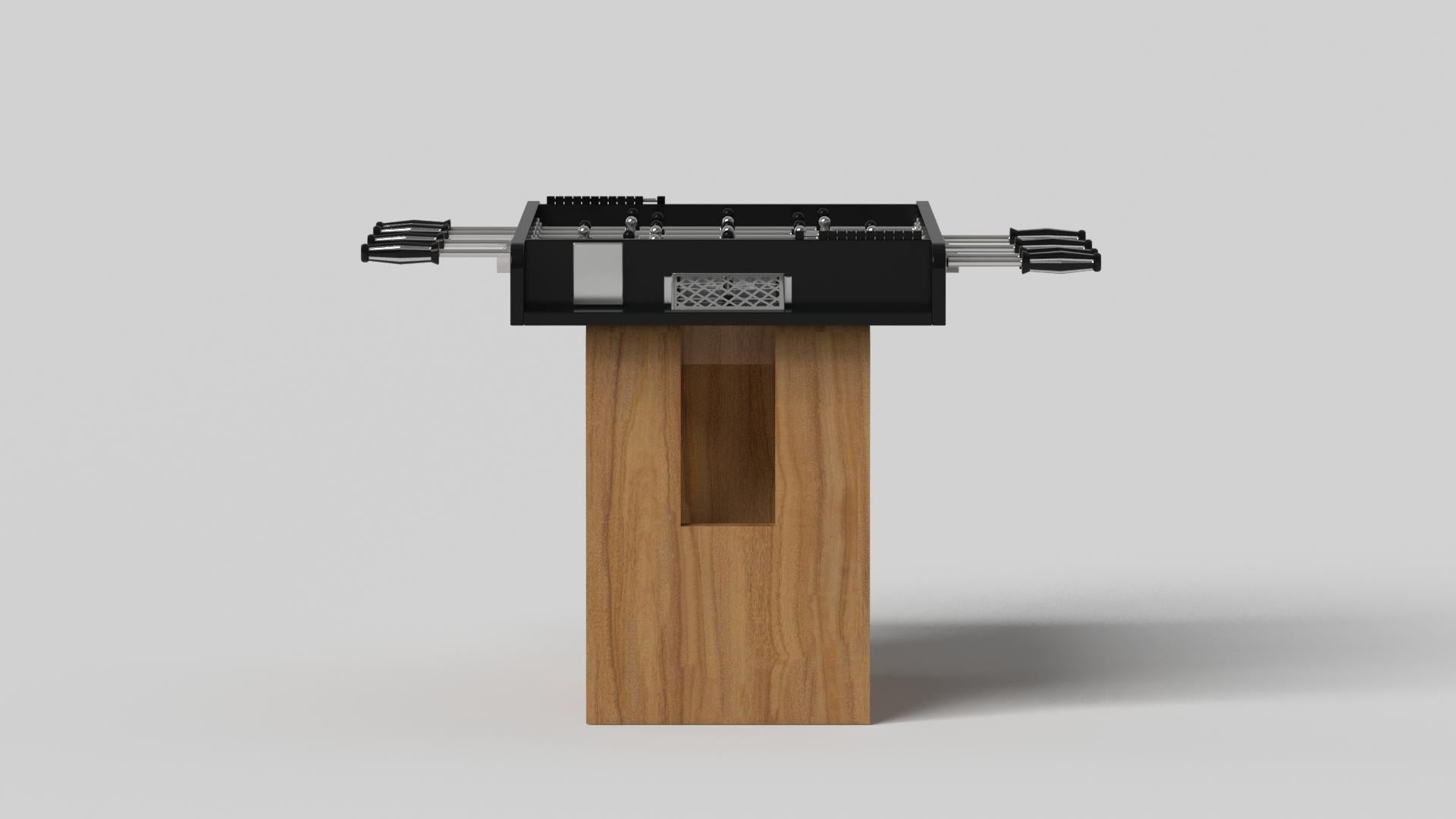 Moderne Elevate Customs Rumba Foosball Tables / Bois de teck massif en 5' - Fabriqué aux États-Unis en vente