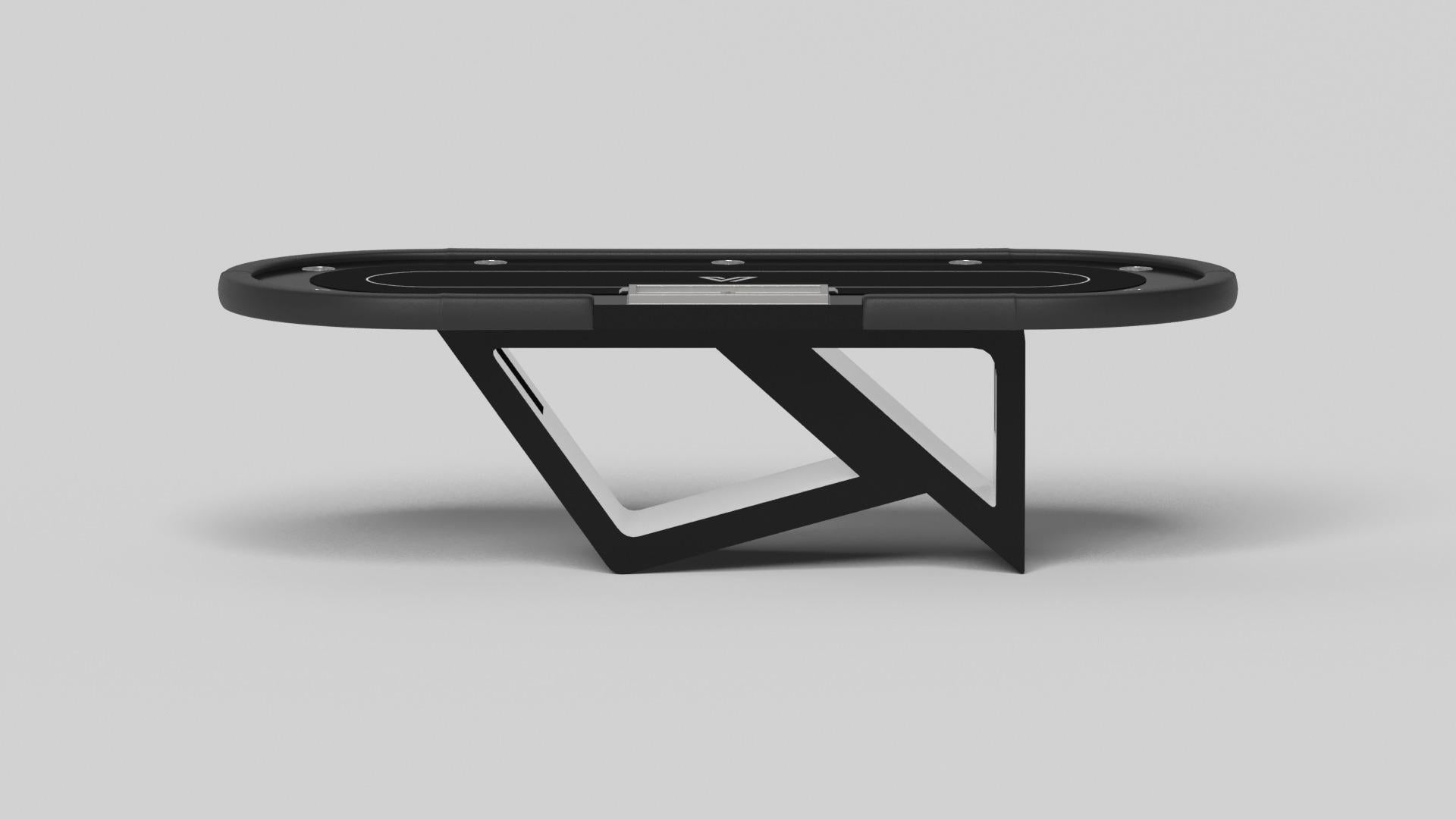 Modern Elevate Customs Rumba Poker Tables / Solid Pantone Black Color  in 8'8