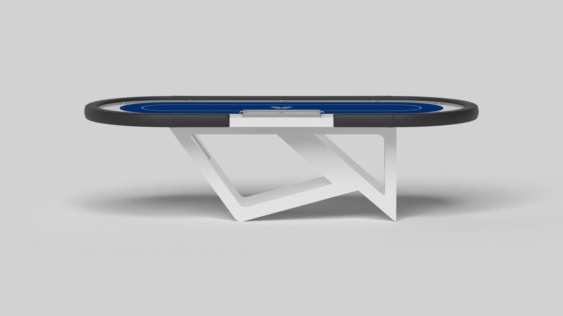 American Elevate Customs Rumba Poker Tables / Solid Pantone White Color  in 8'8