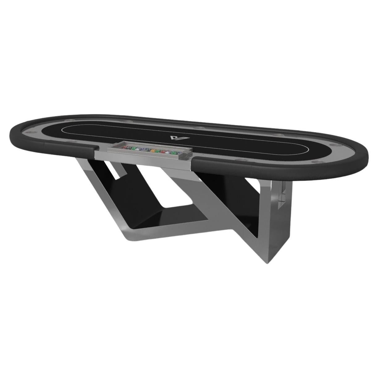Elevate Customs Rumba Poker-Tische / Edelstahl-Blattmetall-Schachteltisch  In 8'8" - USA