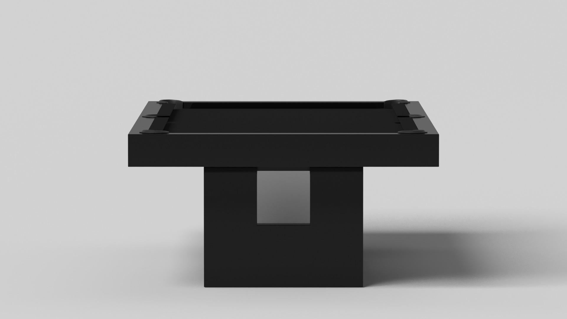 Modern Elevate Customs Rumba Pool Table / Solid Pantone Black in 7'/8' - Made in USA For Sale