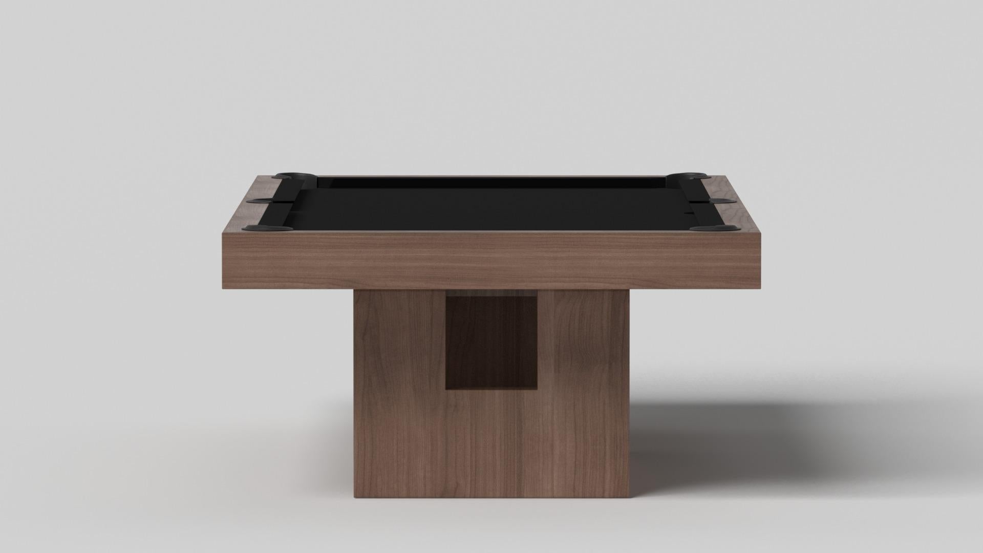 Modern Elevate Customs Rumba Pool Table / Solid Walnut Wood in 7'/8' - Made in USA For Sale