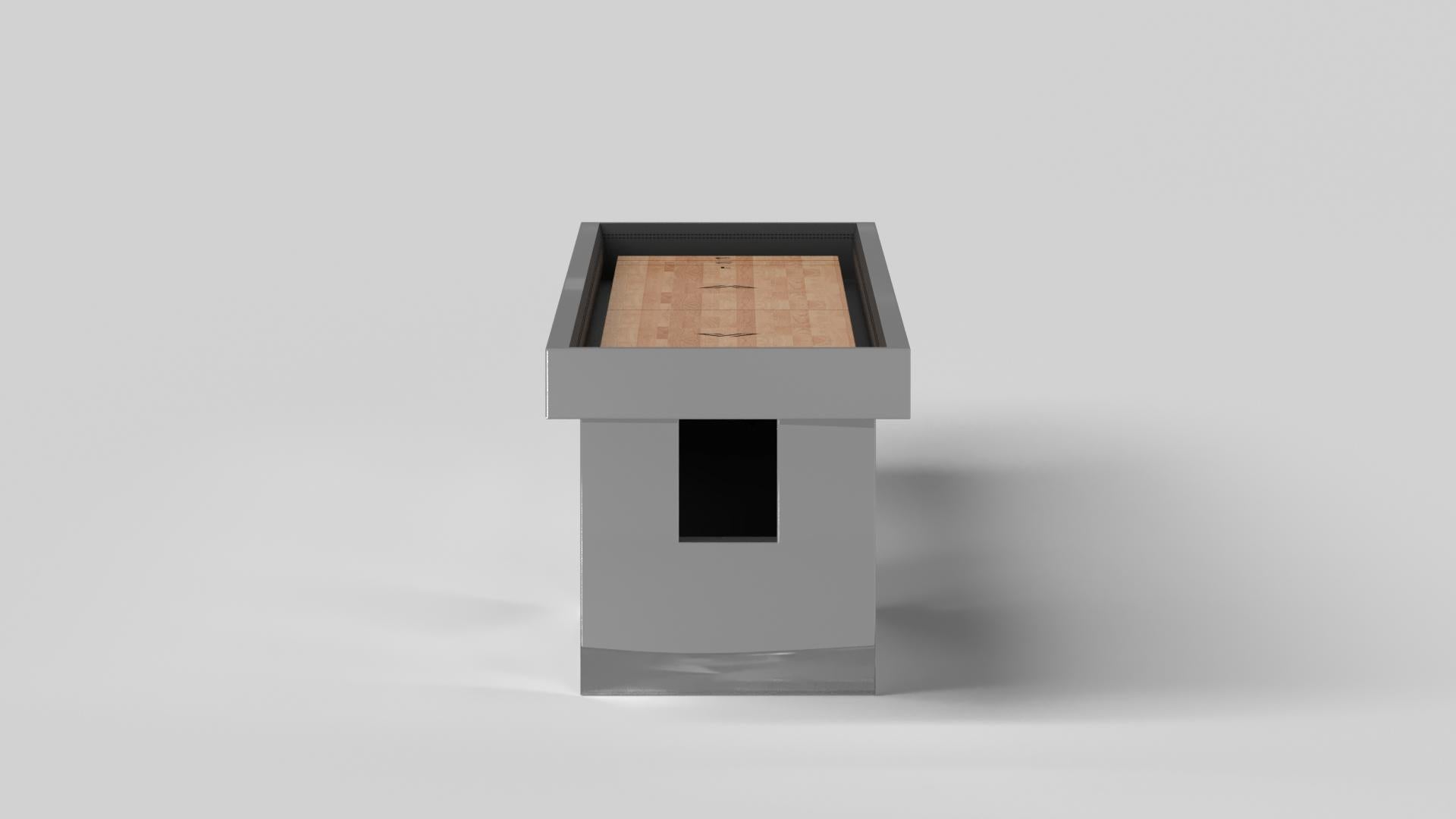 Moderne Elevate Customs Tables de Shuffleboard Rumba/Tôle d'acier inoxydable en 12'-USA en vente