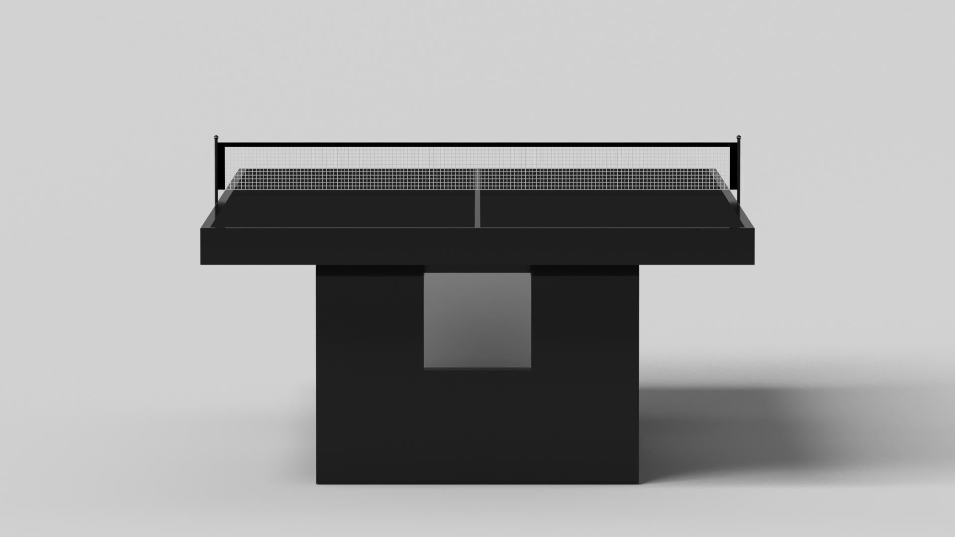 Modern Elevate Customs Rumba Tennis Table / Solid Pantone Black in 9' - Made in USA For Sale