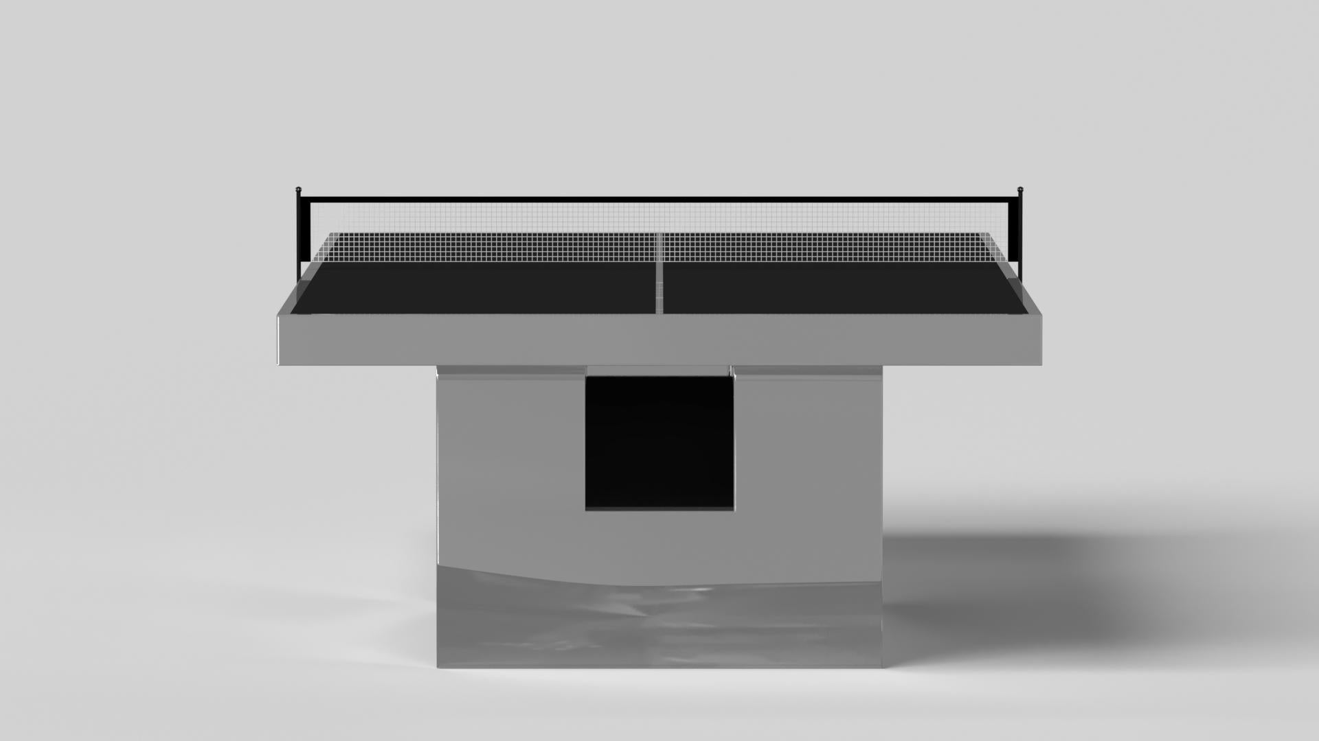 Modern Elevate Customs Rumba Tennis Table/Stainless Steel Sheet Metal in 9'-Made in USA For Sale