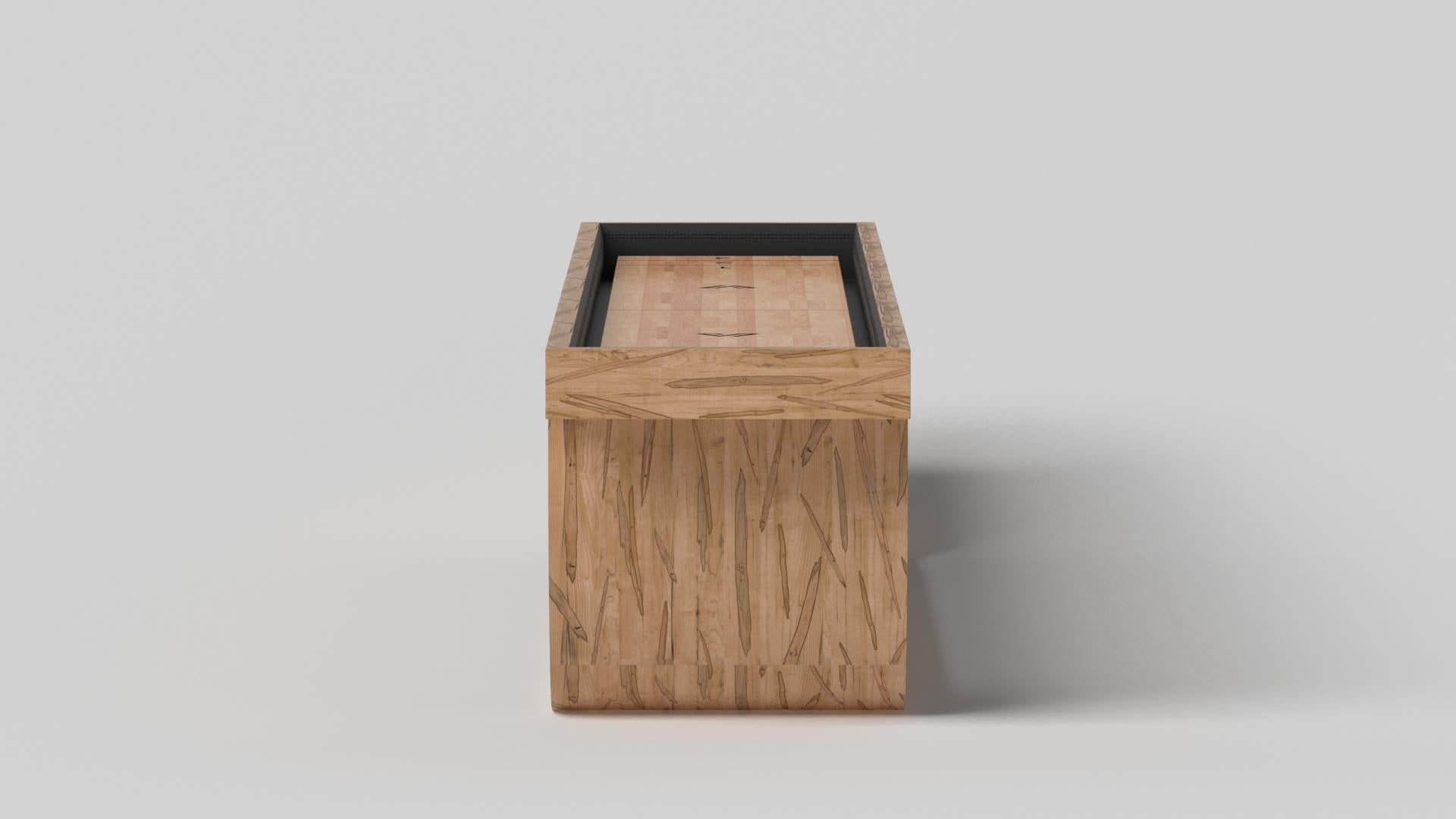 Moderne Tables Sid Shuffleboard sur mesure / Bois d'érable bouclé massif de 18' - USA en vente