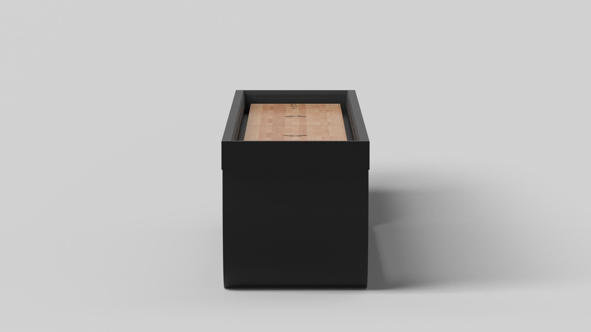Modern Elevate Customs Sid Shuffleboard Tables / Solid Pantone Black Color in 14' - USA For Sale