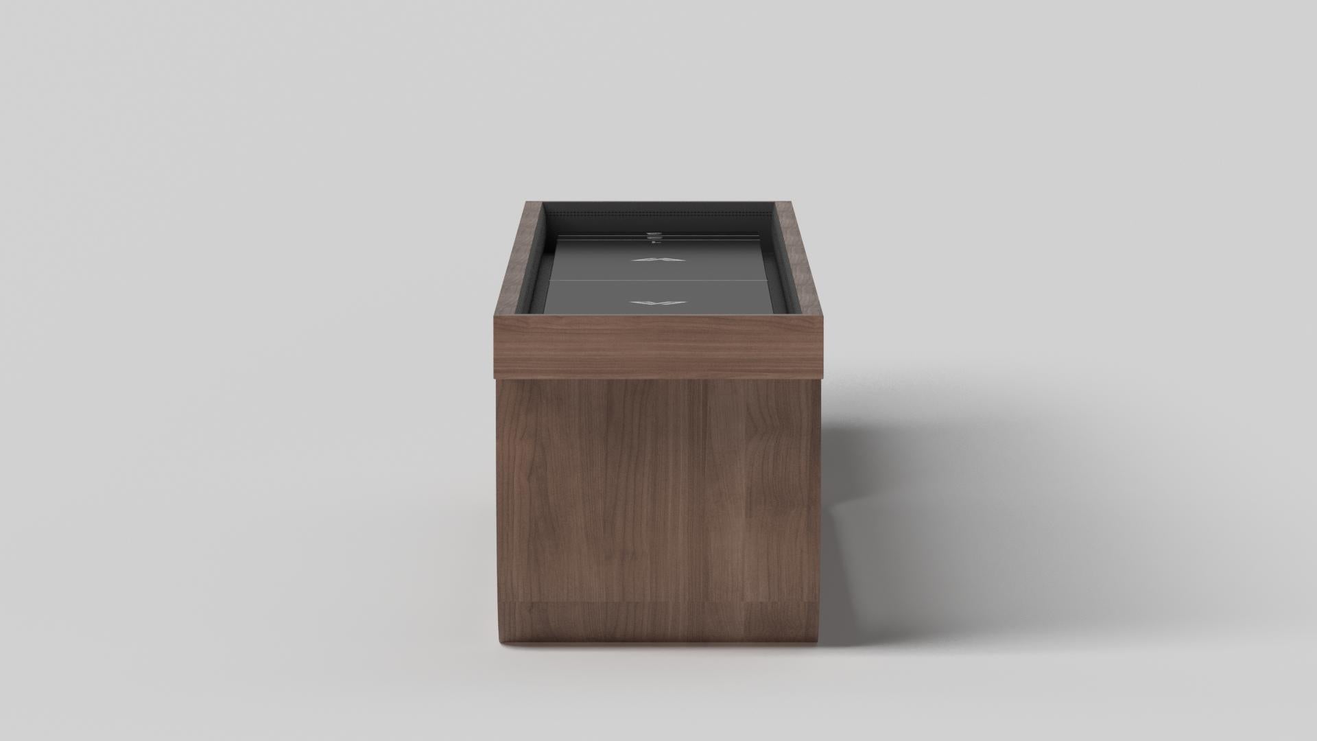 Modern Elevate Customs Sid Shuffleboard Tables / Solid Walnut Wood in 14'- Made in USA For Sale