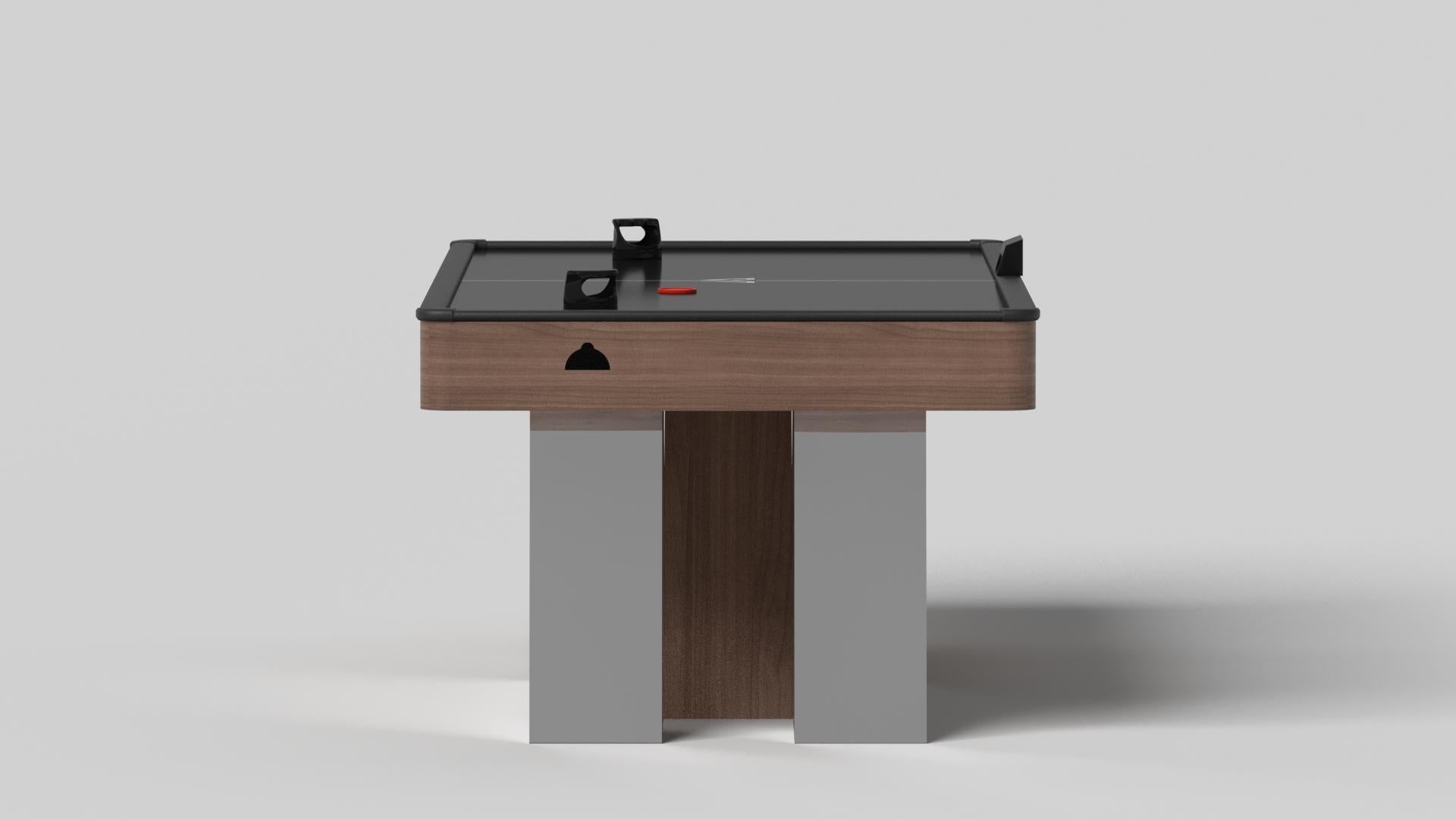 Modern Elevate Customs Stilt Air Hockey Tables / Solid Walnut Wood in 7' - Made in USA For Sale