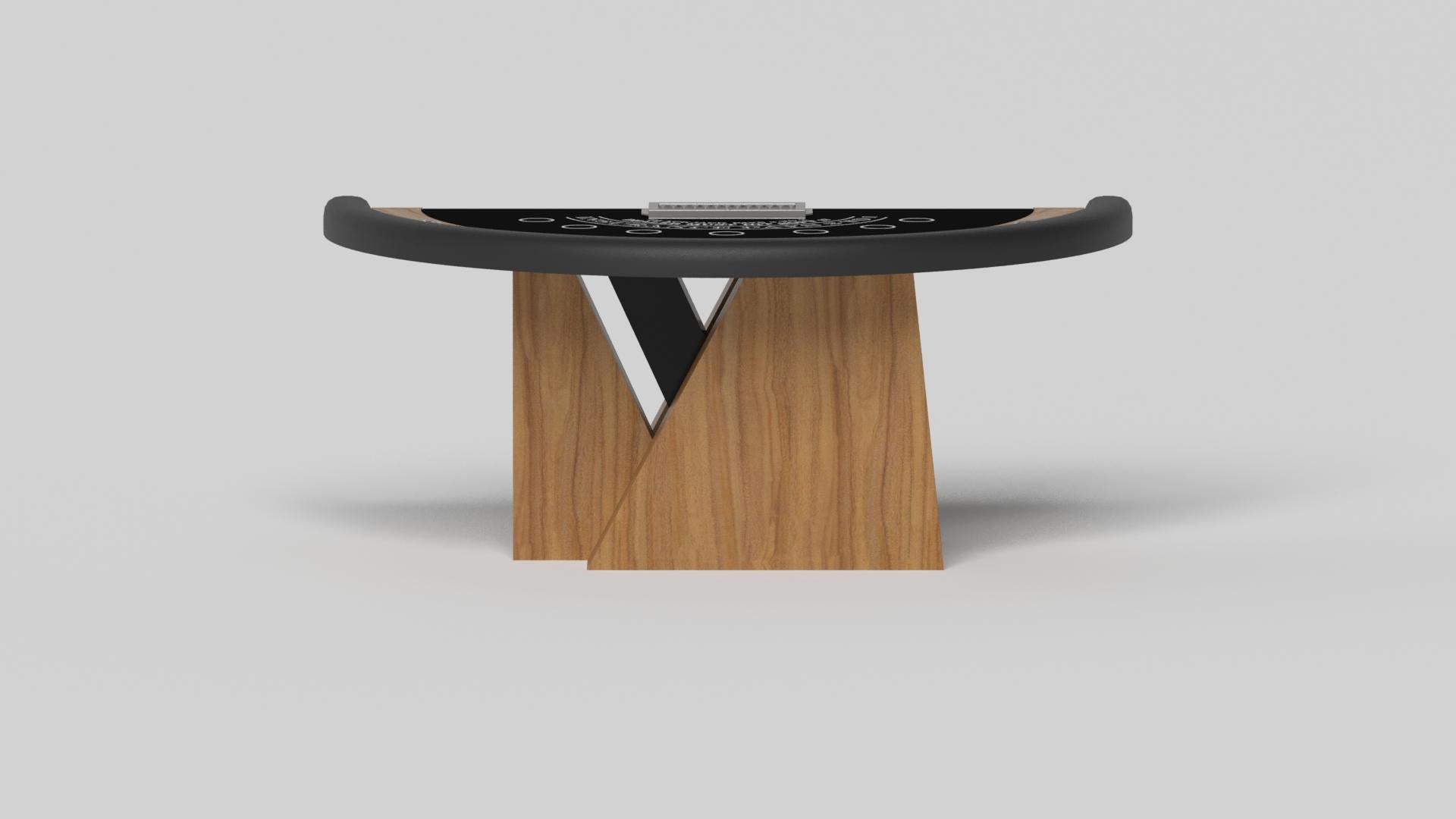 Modern Elevate Customs Stilt Black Jack Tables / Solid Teak Wood in 7'4
