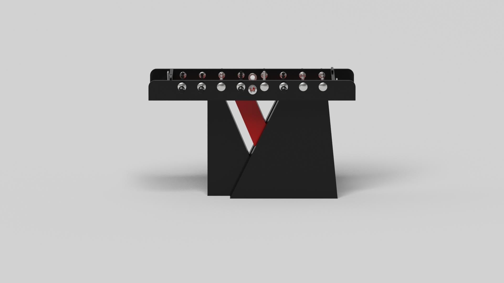 Hand-Crafted Elevate Customs Stilt Foosball Table/Solid Pantone Black Color in 5'-Made in USA For Sale