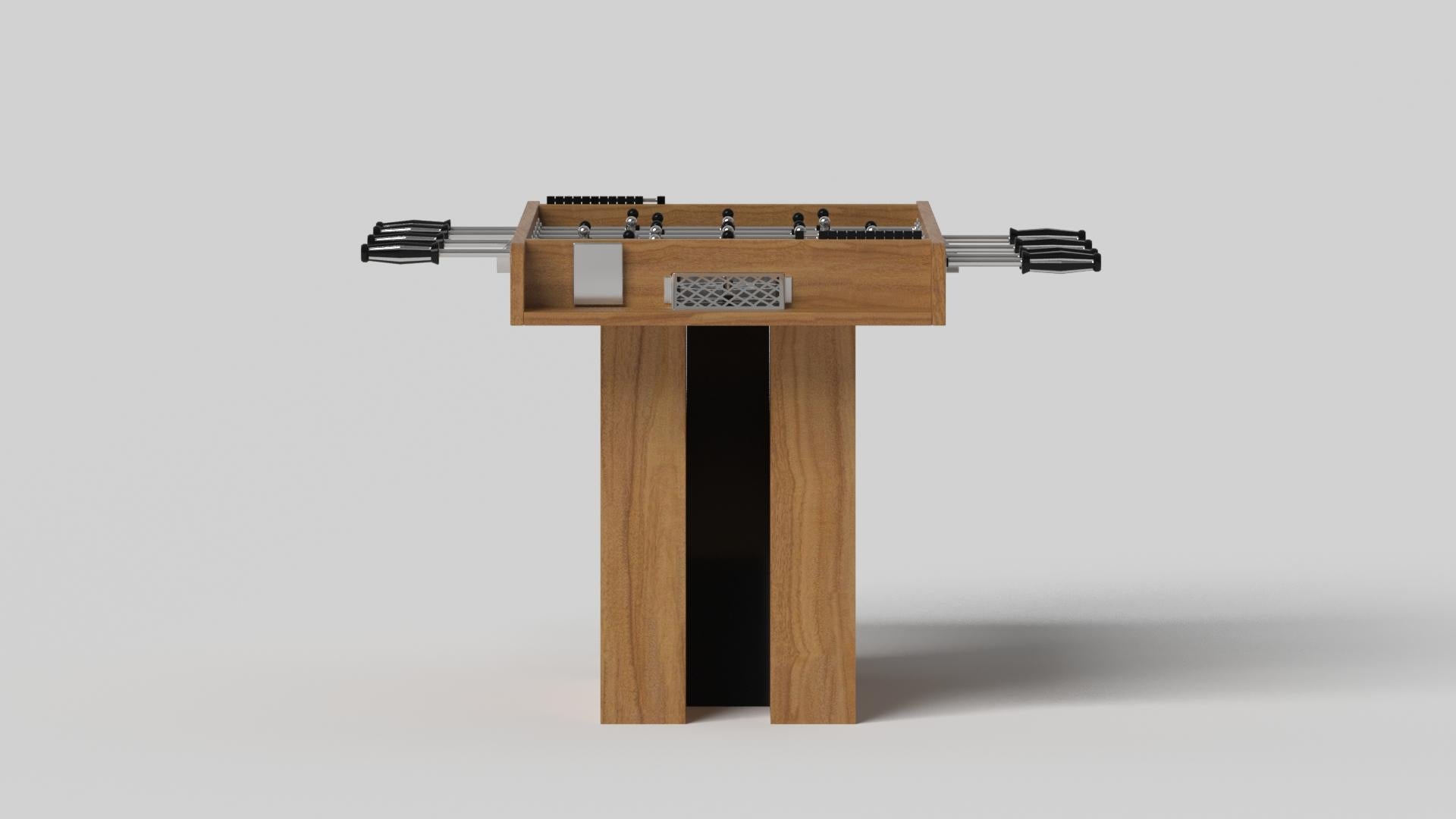 Modern Elevate Customs Stilt Foosball Tables / Solid Teak Wood in 5' - Made in USA For Sale
