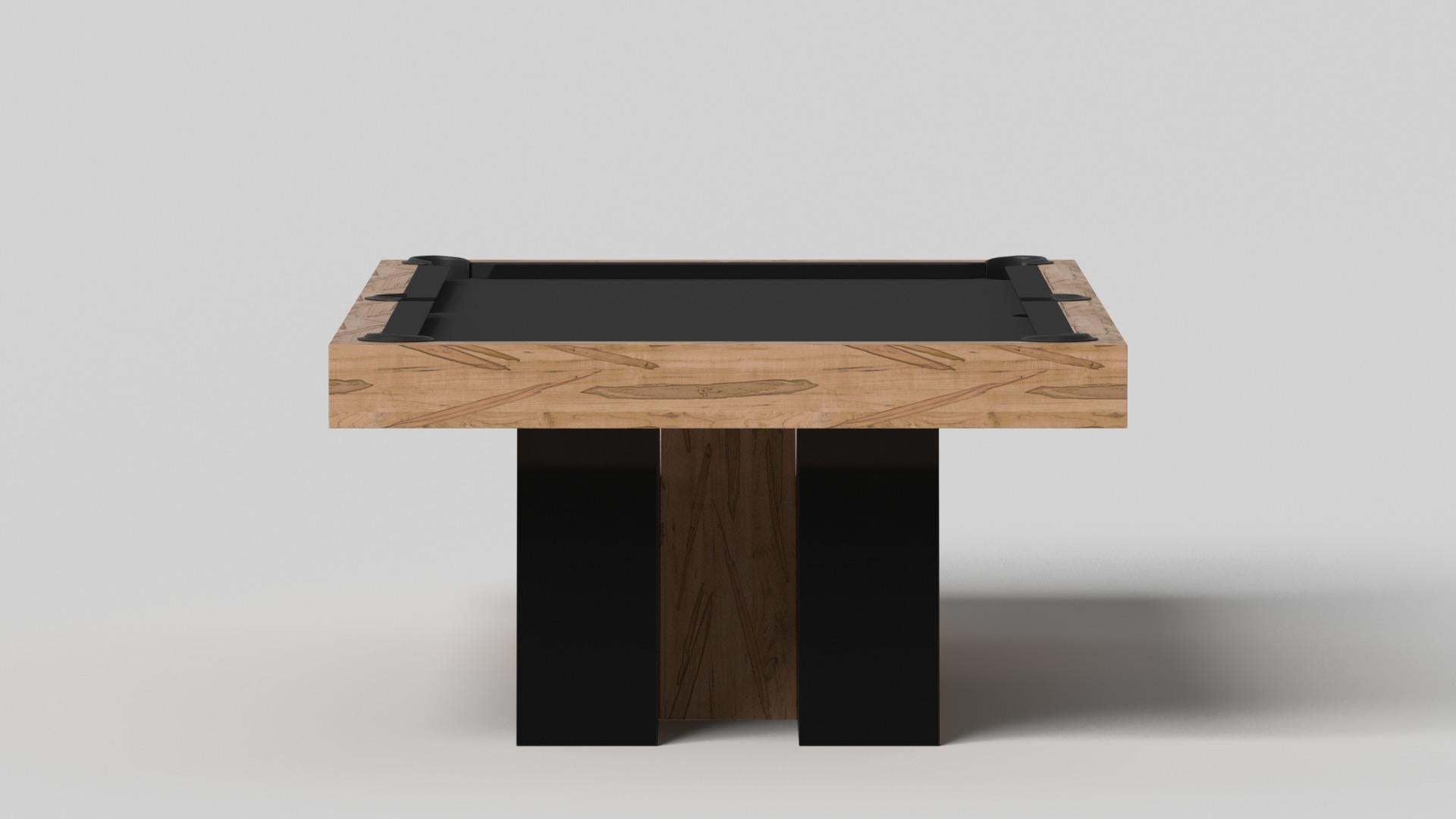 American Elevate Customs Stilt Pool Table / Solid Curly Maple Wood in 7'/8' - Made in USA For Sale