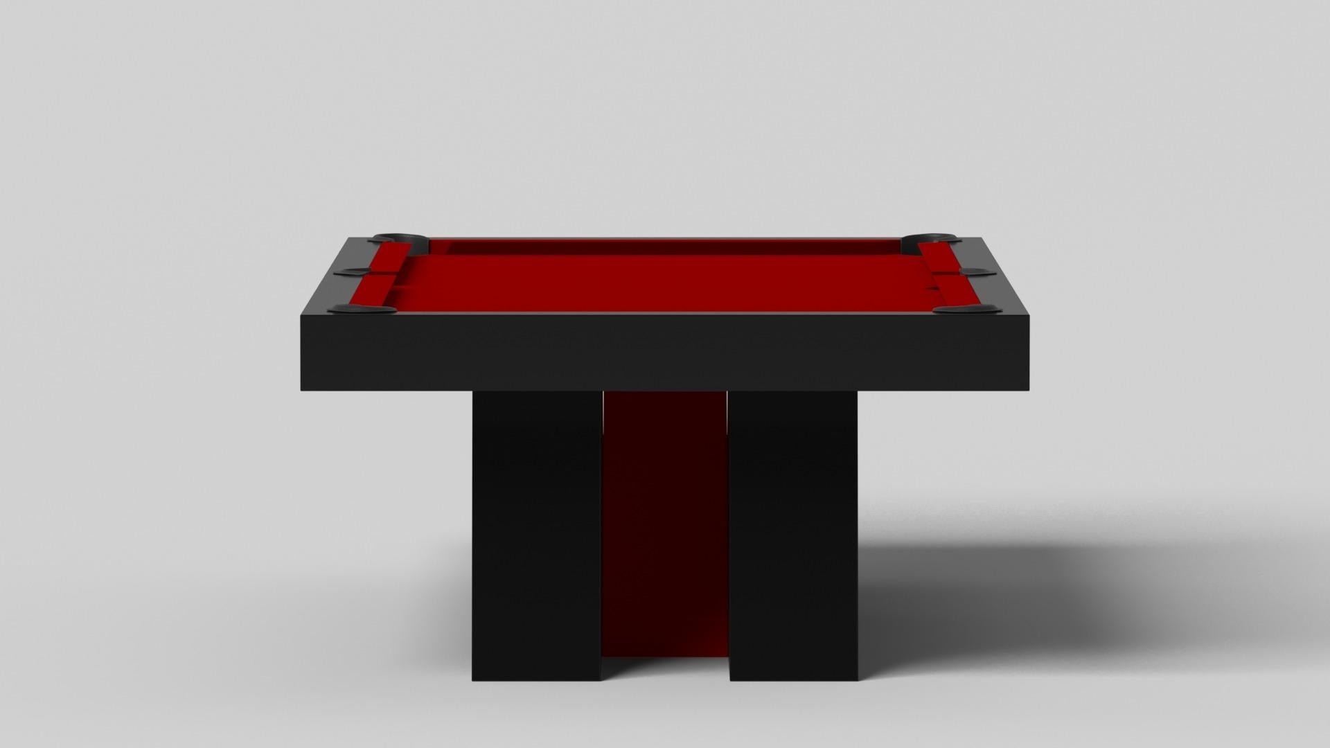 Modern Elevate Customs Stilt Pool Table / Solid Pantone Black in 8.5' - Made in USA For Sale