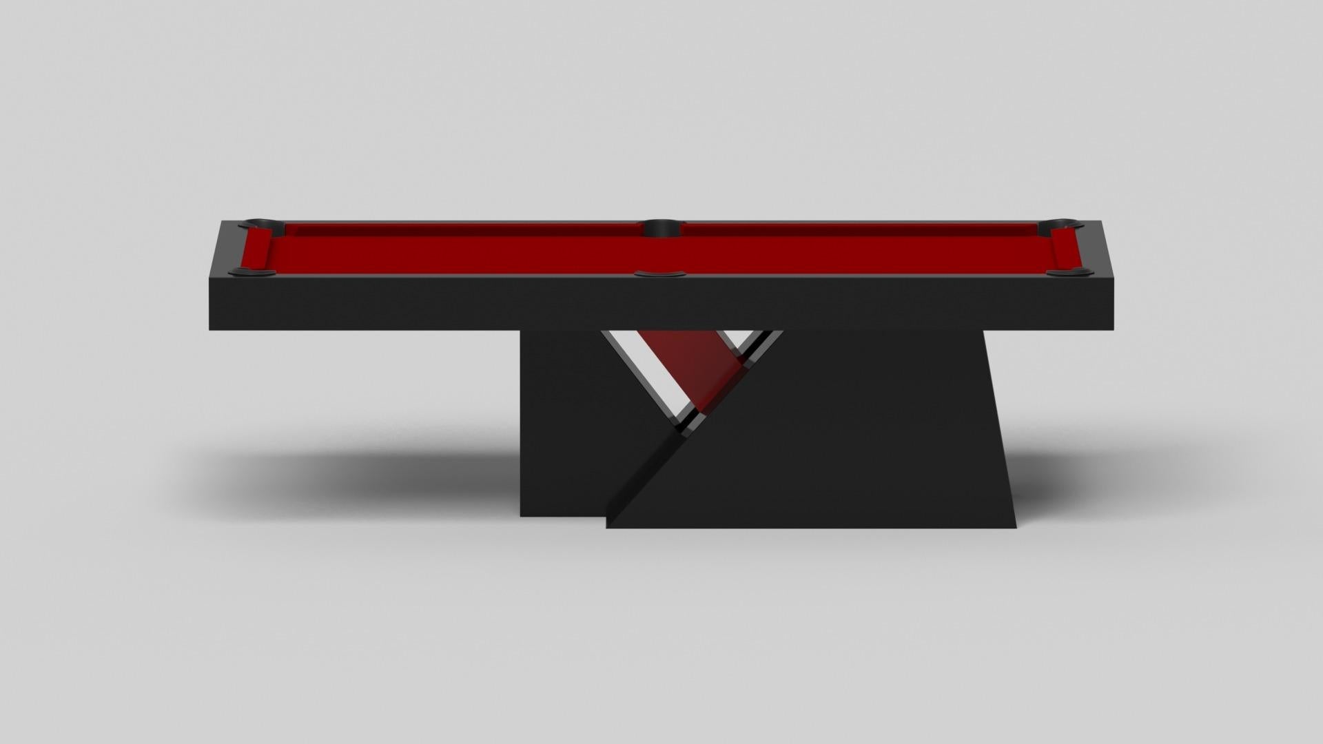 American Elevate Customs Stilt Pool Table / Solid Pantone Black in 8.5' - Made in USA For Sale