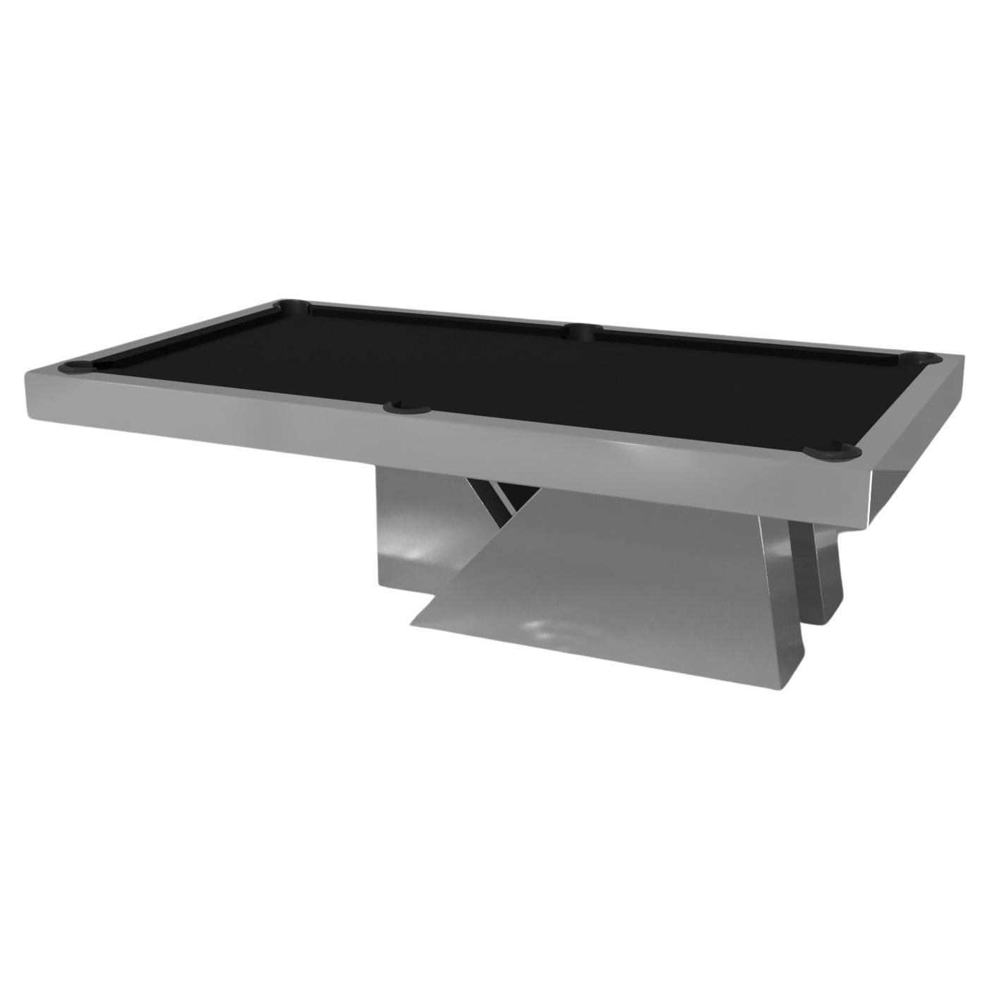 Elevate Customs Stilt Pool Table / Stainless Steel Metal in 8.5' - Made in USA For Sale