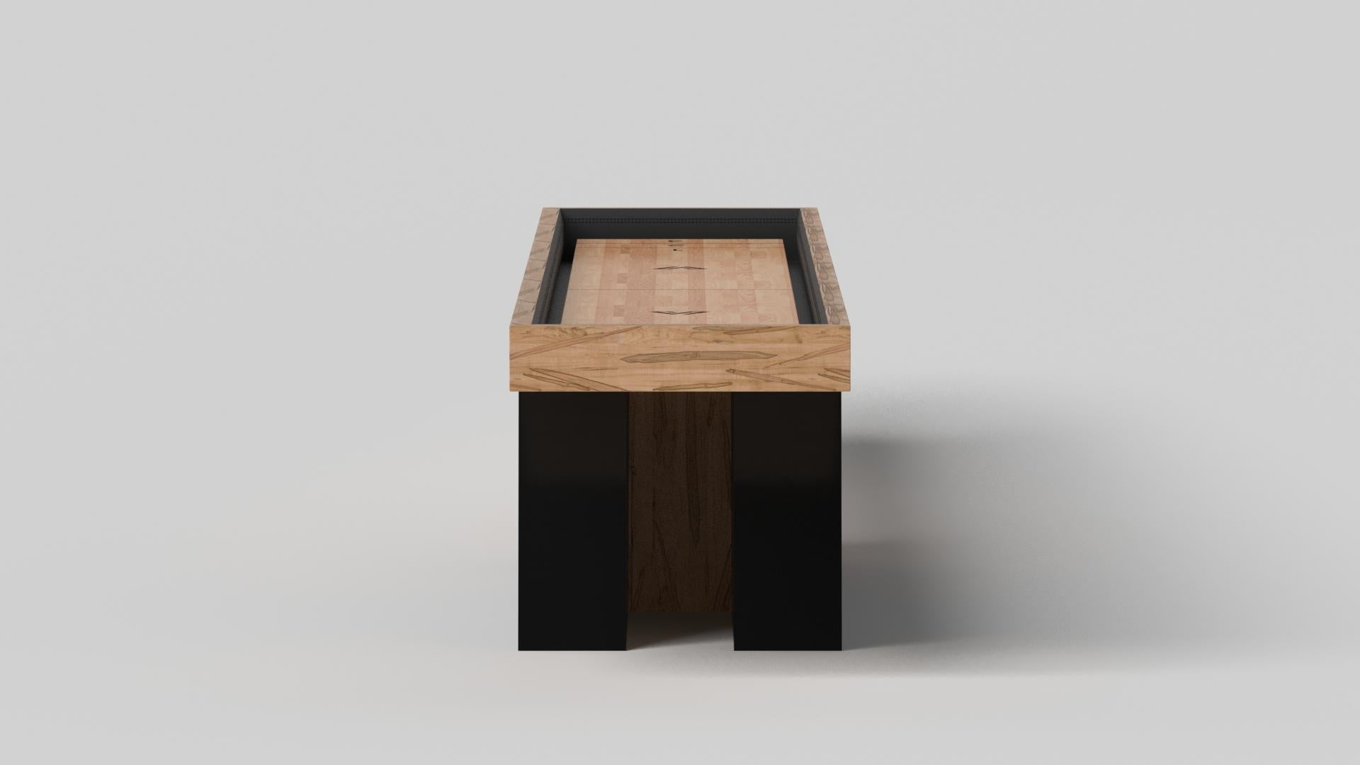 Modern Elevate Customs Stilt Shuffleboard Tables / Solid Curly Maple Wood in 9' - USA For Sale
